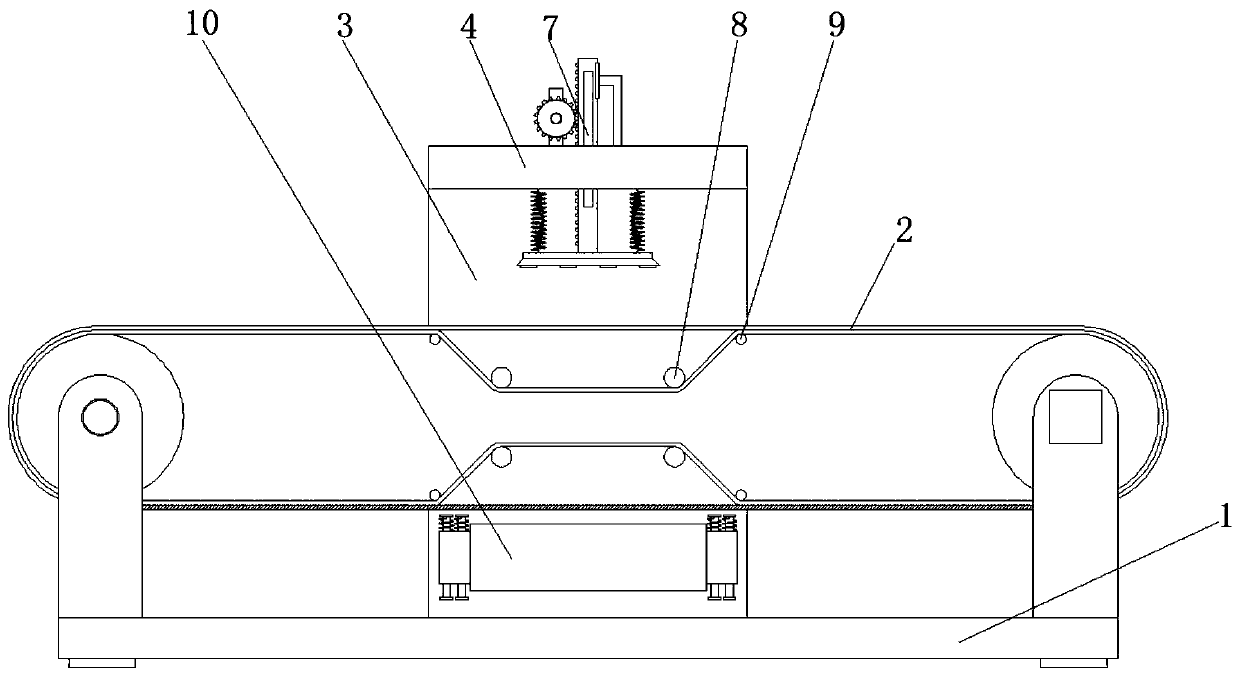 A transportation device for food packaging with the function of removing metal multiple times