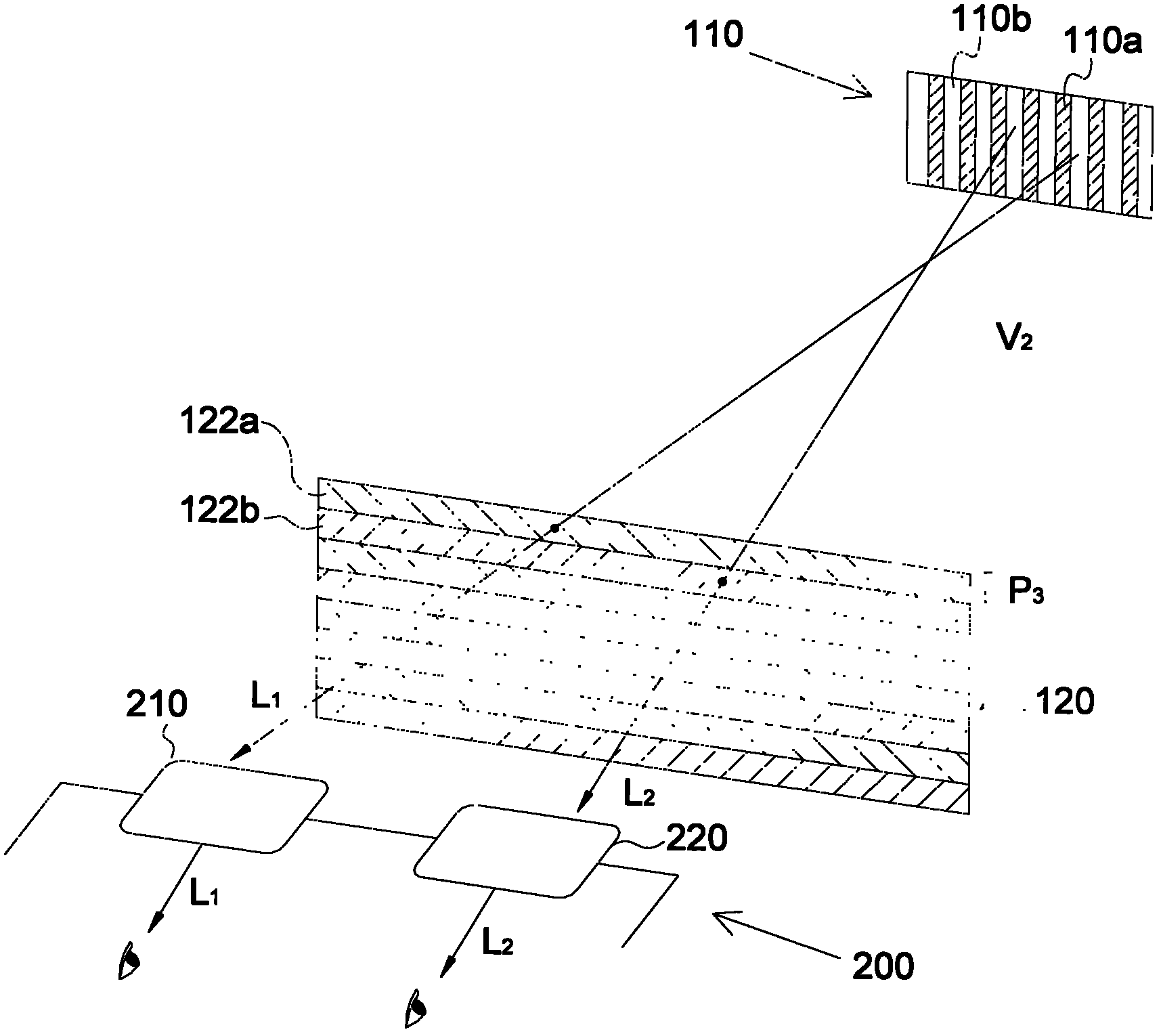 Display device, method for forming display device and method for presenting three-dimensional image