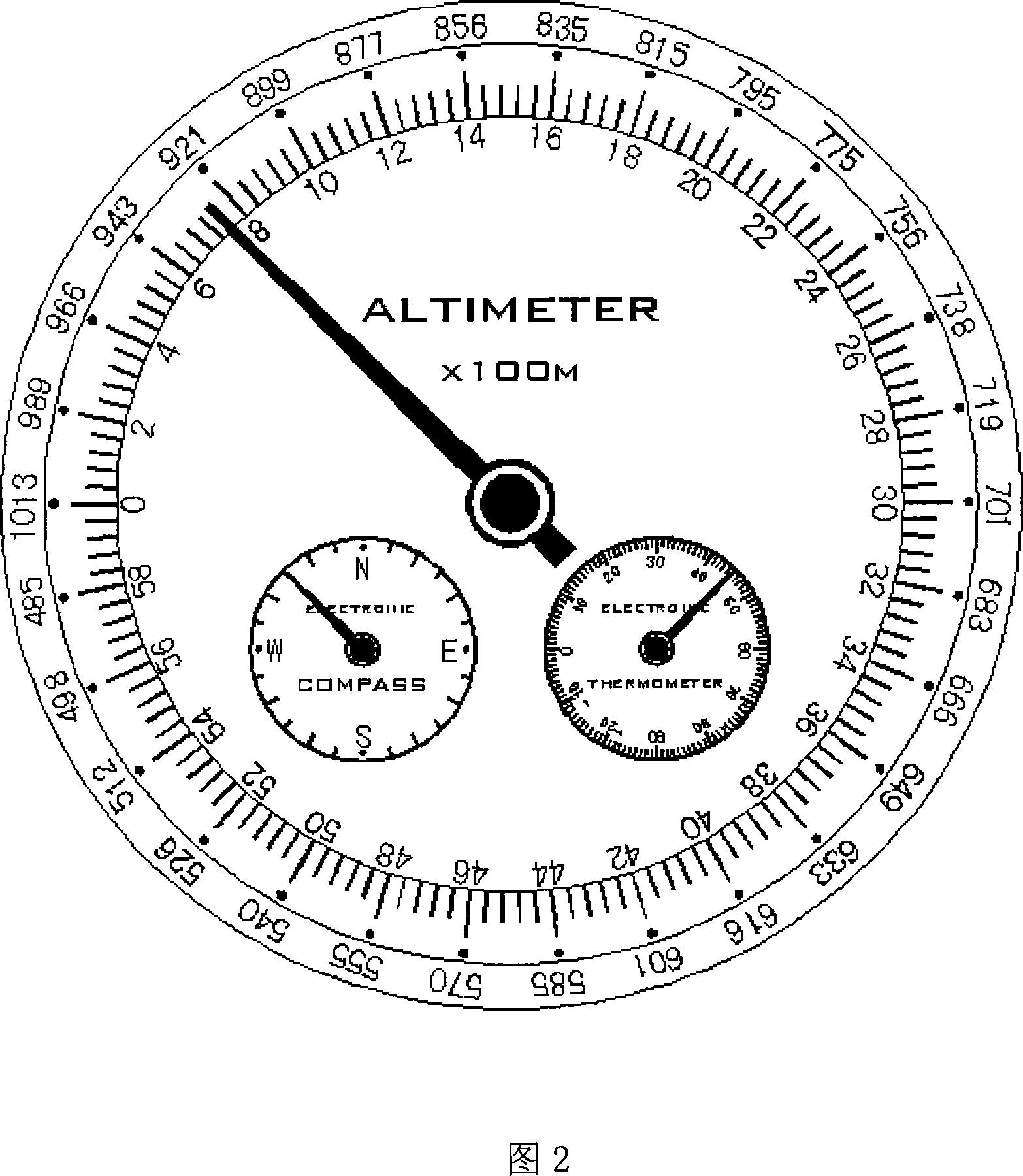 Multifunctional atmospheric pressure altitude instrument