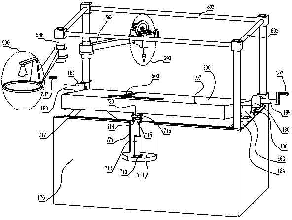 Glass detection apparatus with hydraulic platen, aperture shooting assembly and titanium-alloy inclined-plane corner leaning clamp assembly