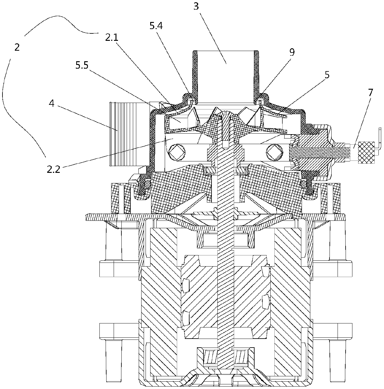 Pump of washing device