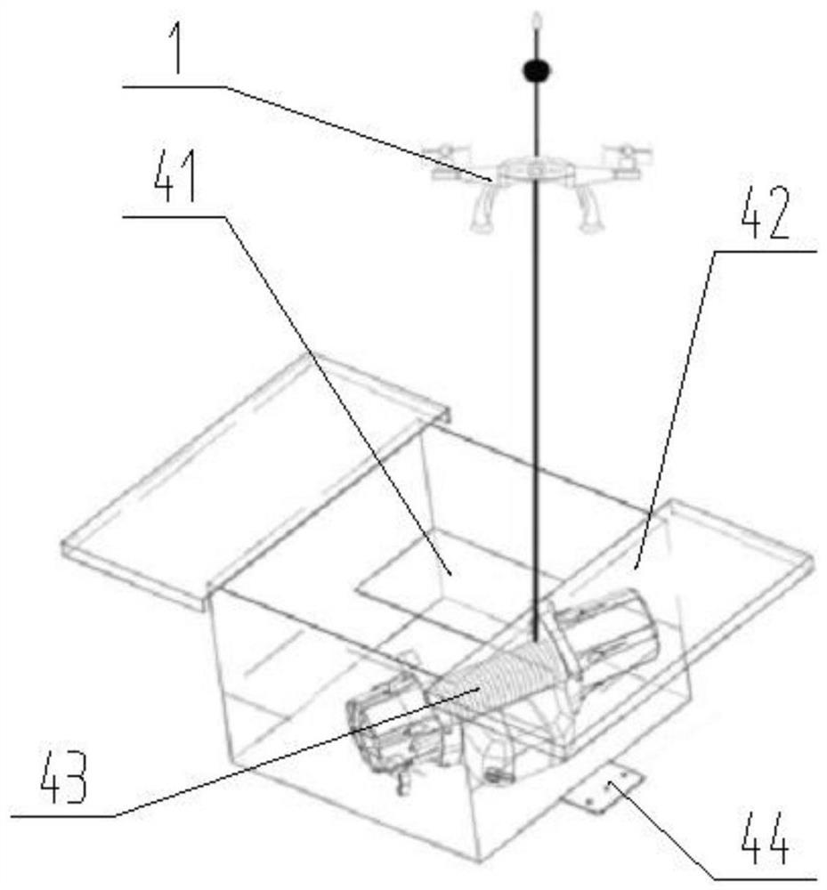 Full-intelligent multi-rotor lifting type active thunder and lightning early warning protection lightning receiving system