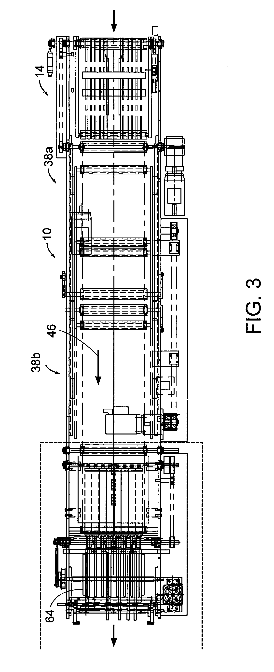 Inline stacker with non-interrupt gap generator and integrated drive control and jam response