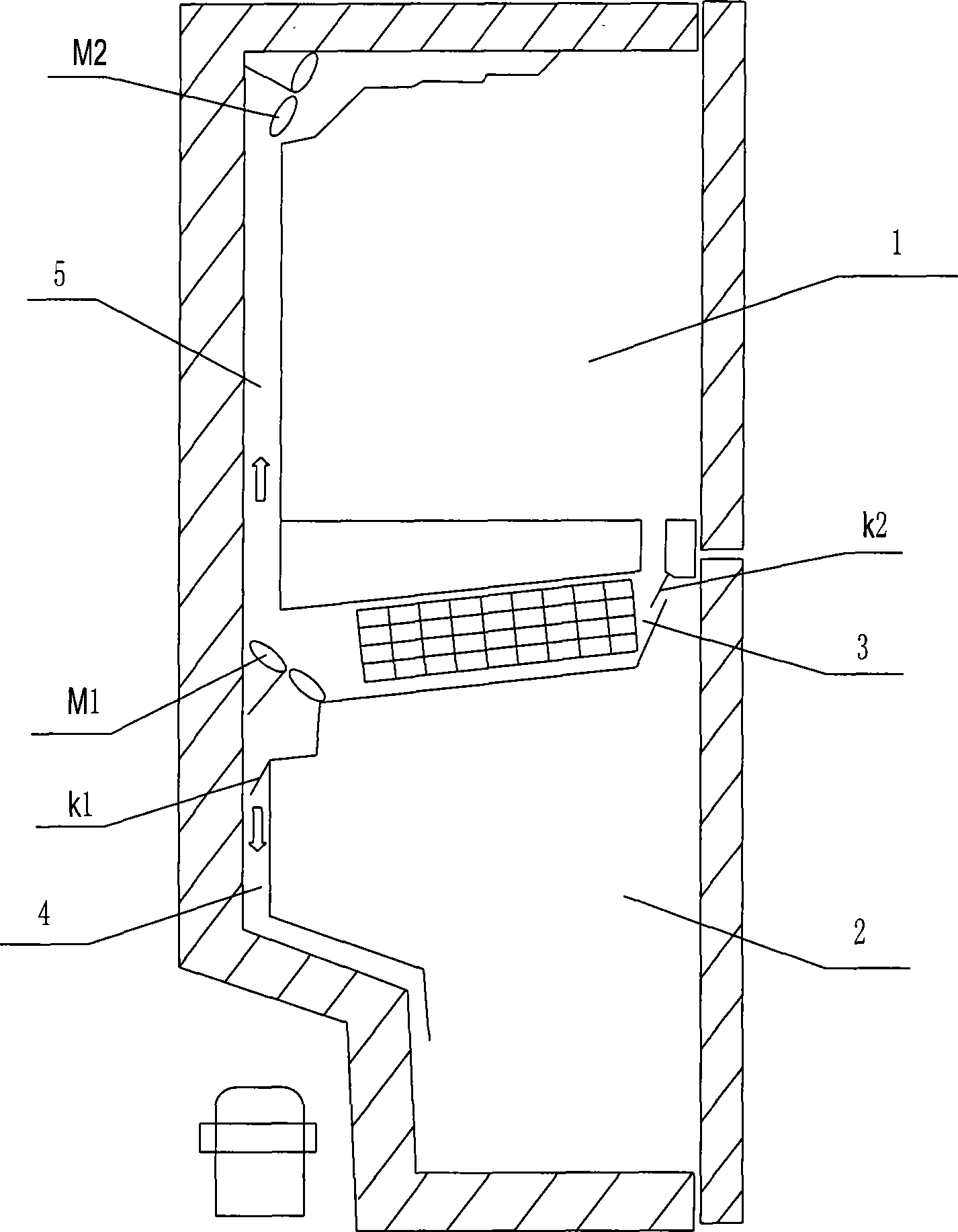 Cold storage room circulation heat utilization defrosting refrigeration system and control method thereof