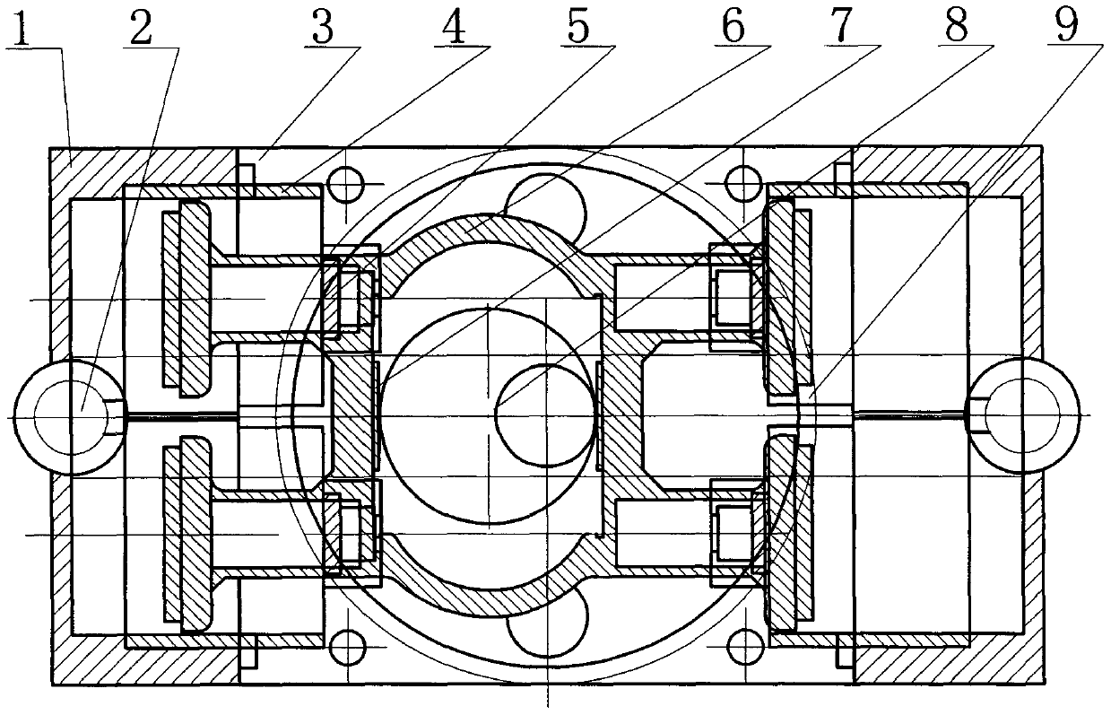 Coplanar multicylinder direct-driving type gas compressing mechanism