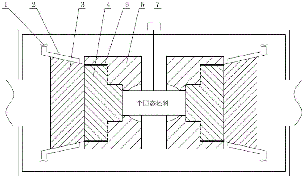 Thixotropic forming device and forming process of high melting point alloy