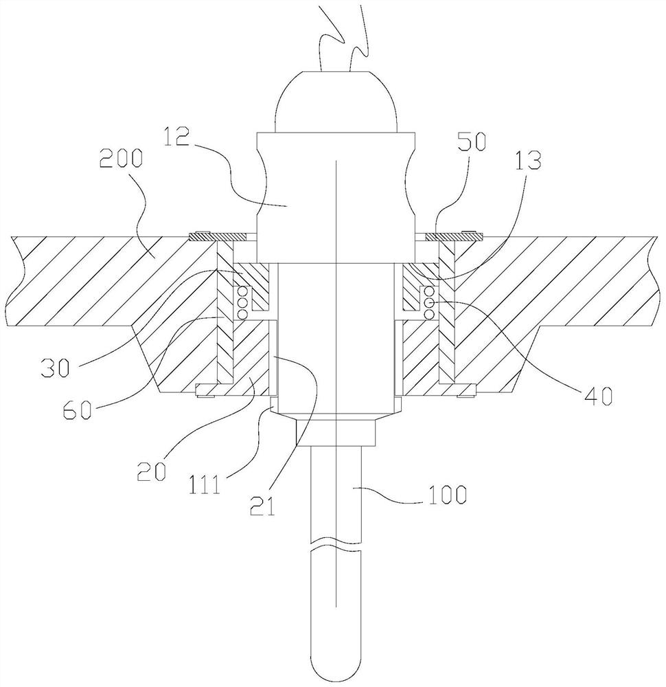 Thermocouple mounting and fastening device