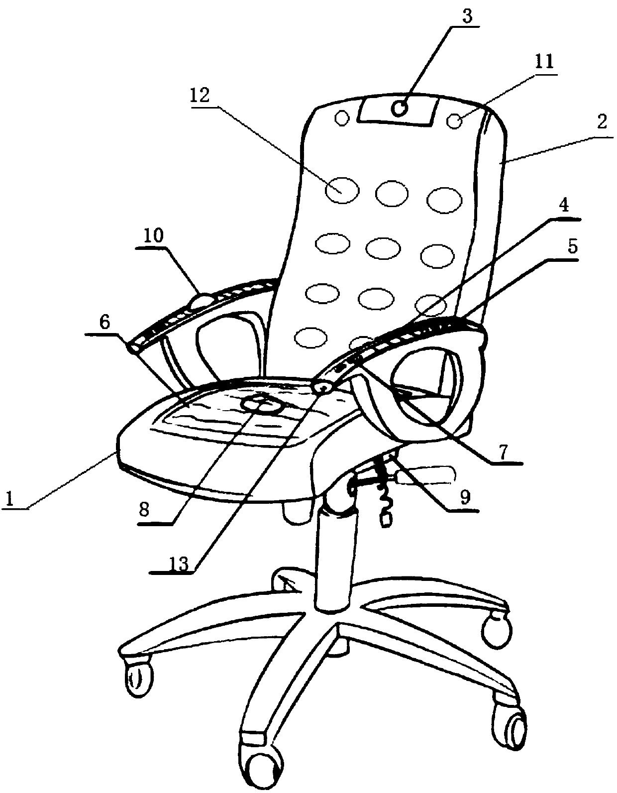 Gaming chair realizing sound source health care function and control method for gaming chair