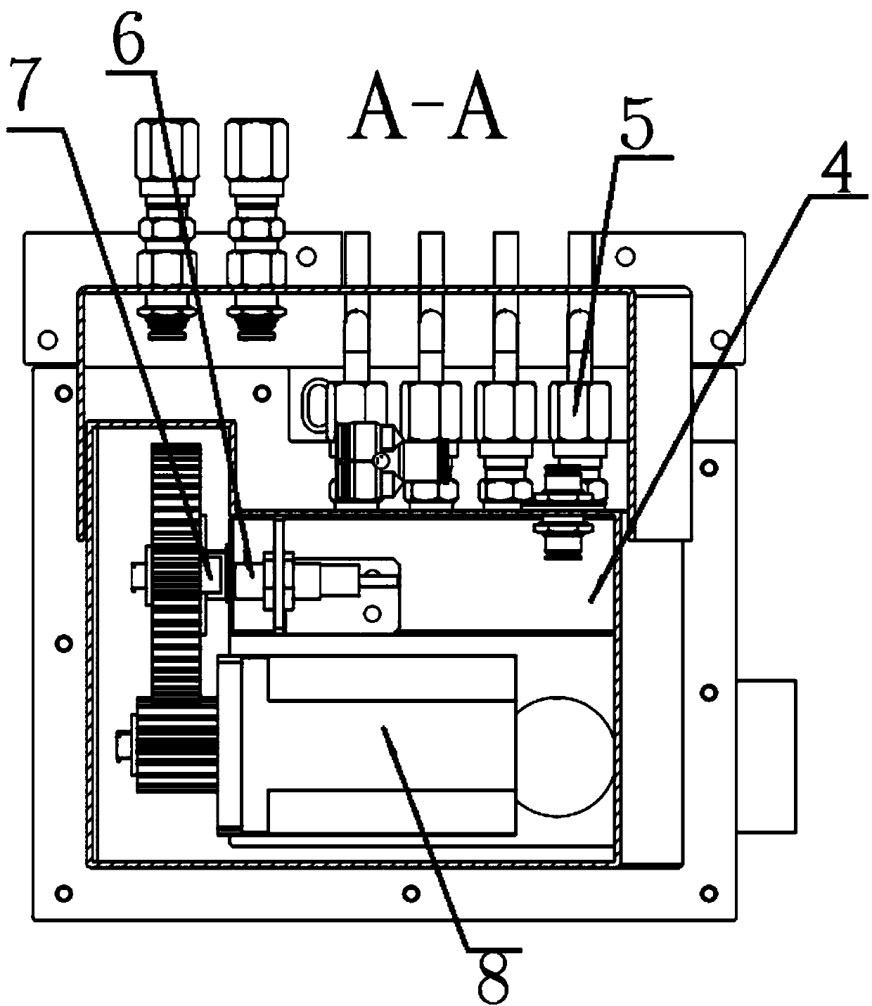 A control system for high-pressure chip breaking and dispersing water discharge in an automatic machining unit