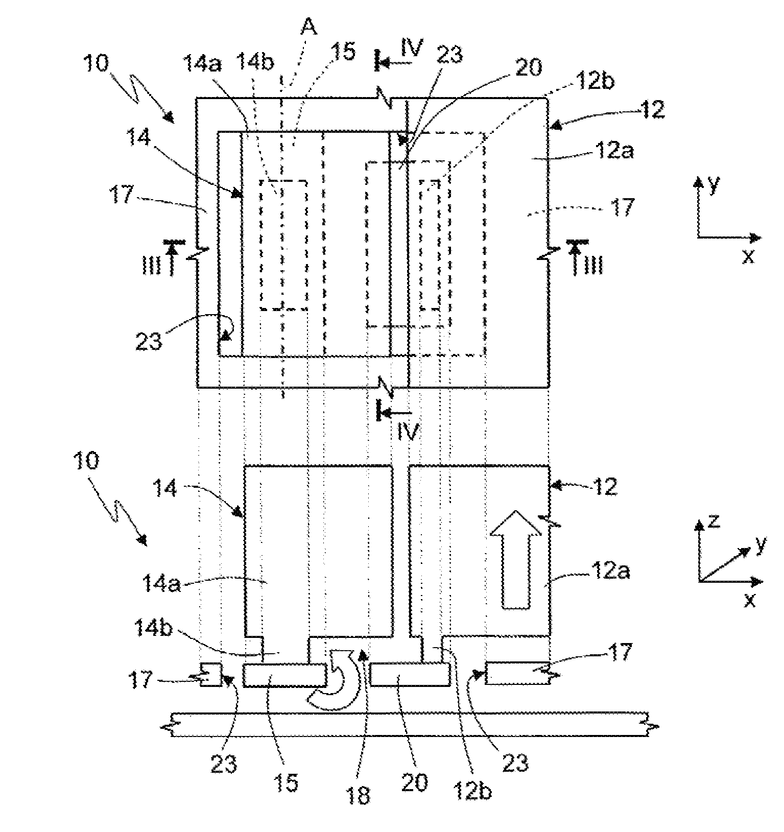 Planar microelectromechanical device having a stopper structure for out-of-plane movements