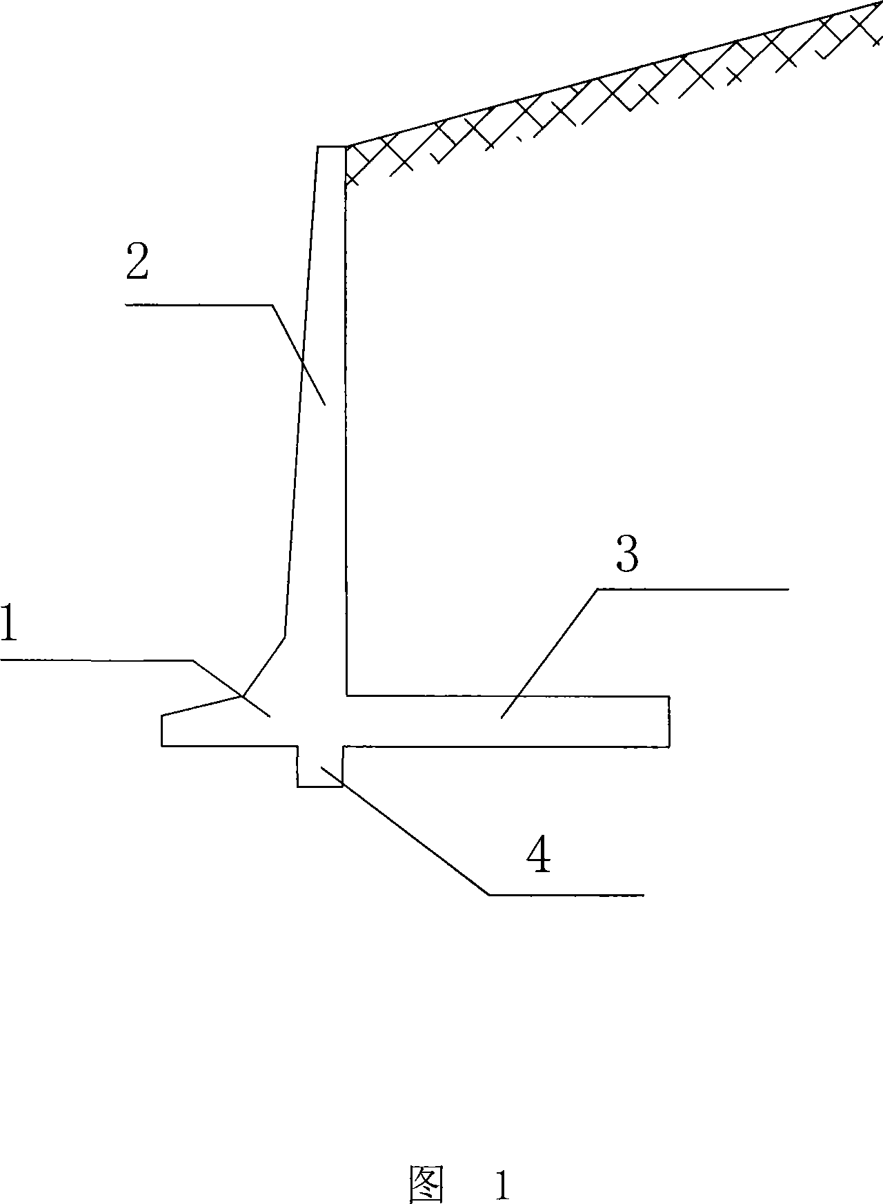 Two-stage stack-type cantilevered L-shaped blank wall and construction method thereof