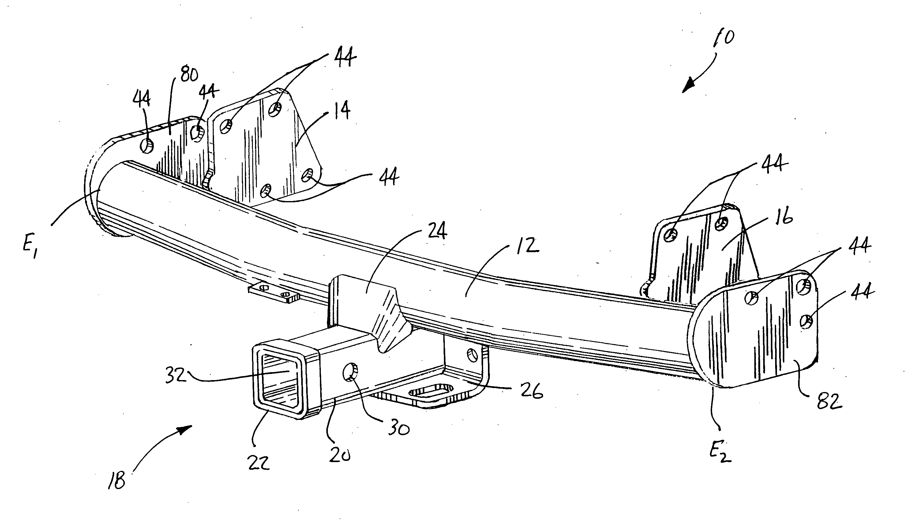 Multi-fit hitch assembly with selectively positionable mounting flanges