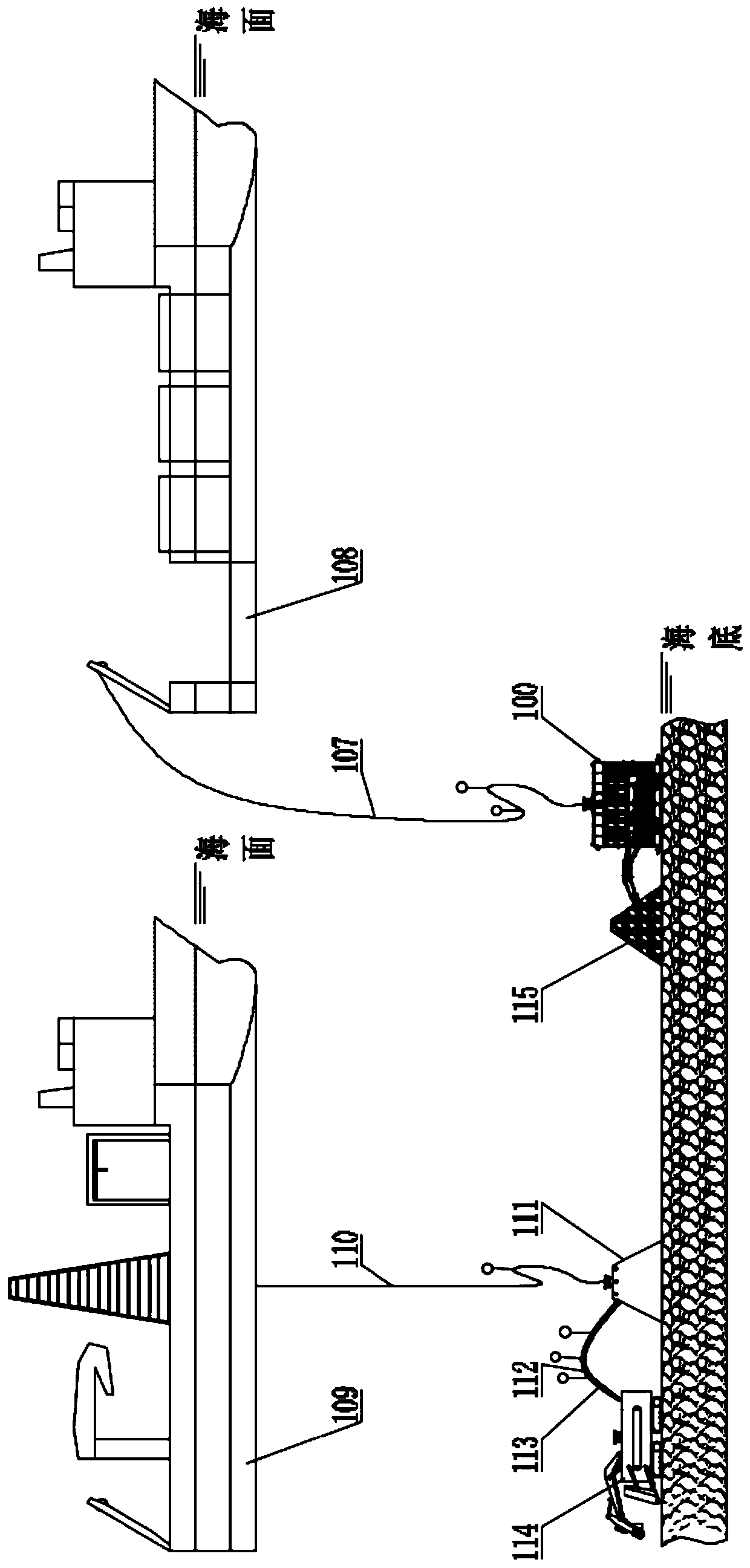 Cabled shuttle ore hauling submersible for deep sea mining and operation method thereof