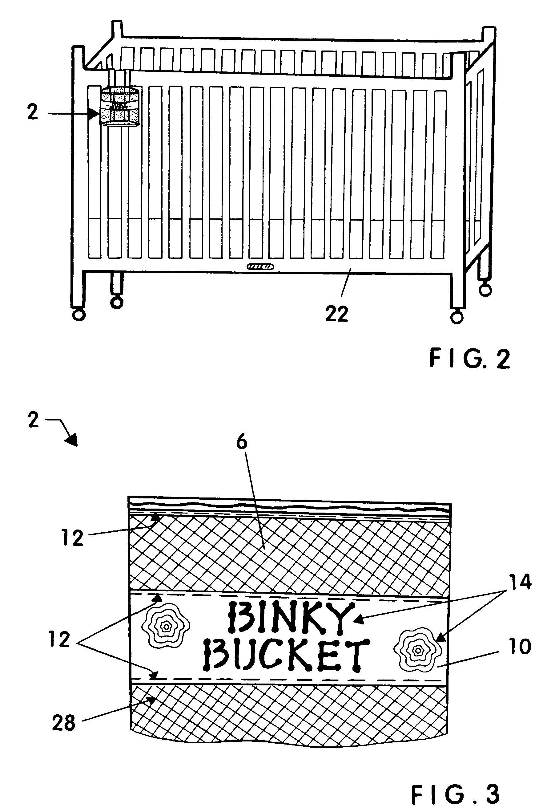 Portable container for temporary storage of small objects used with infants and children