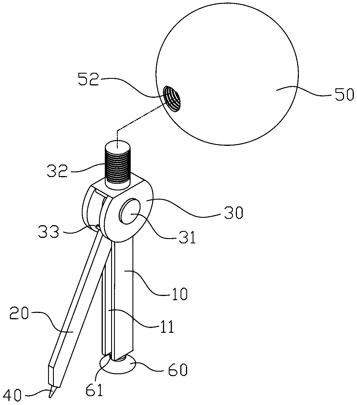 Line drawing and point selection device for pedestrian protection test