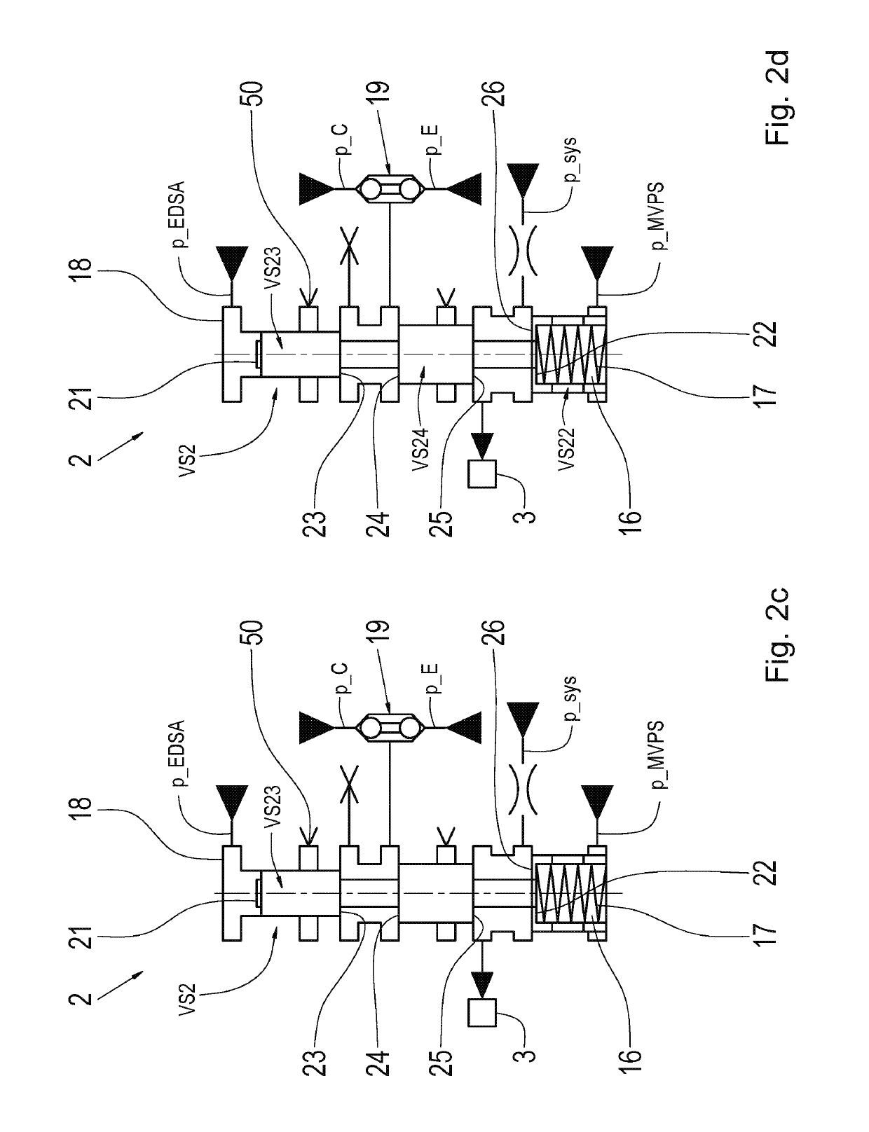 Hydraulic valve system of a parking lock device