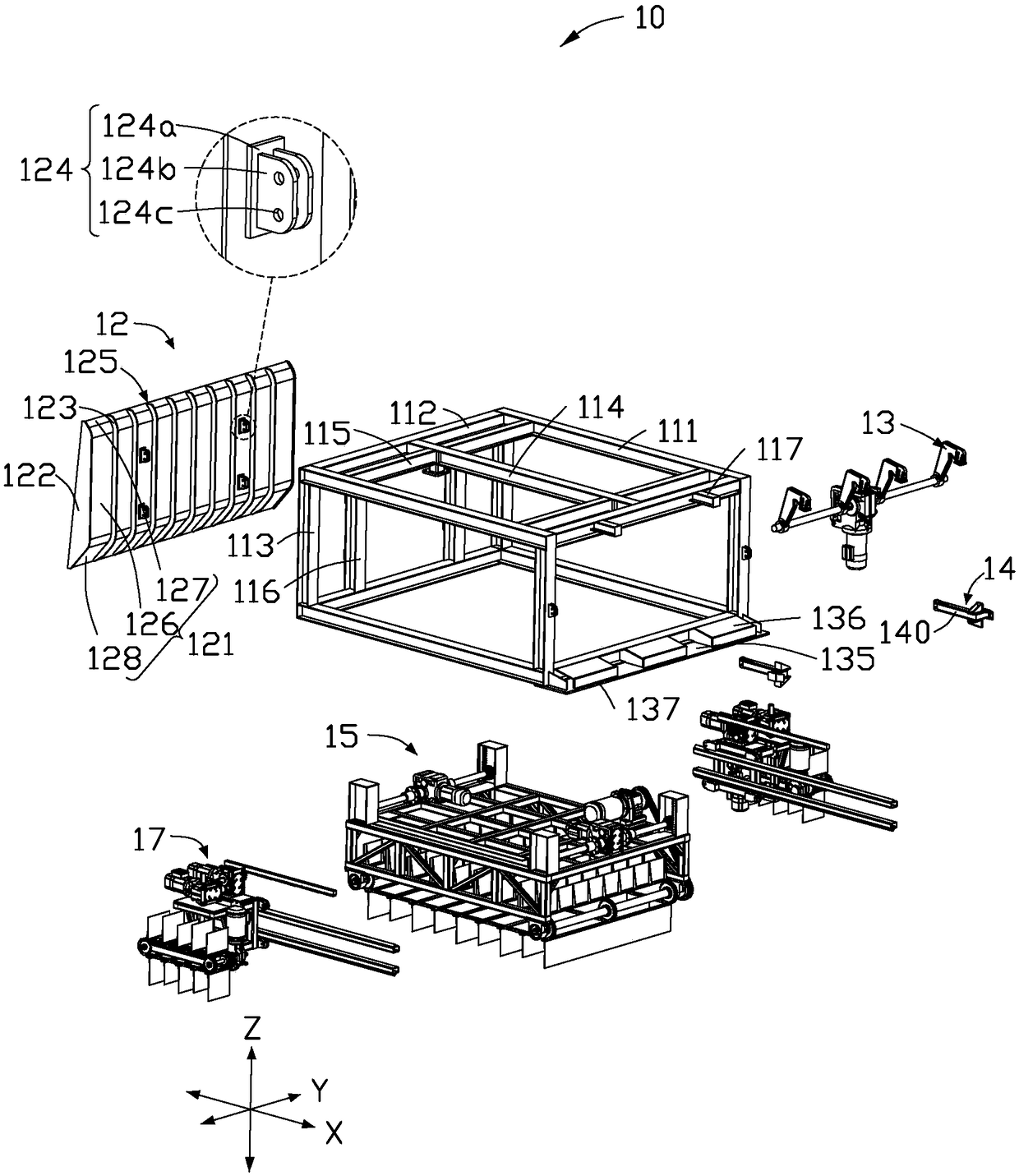 Unloading device and loading equipment