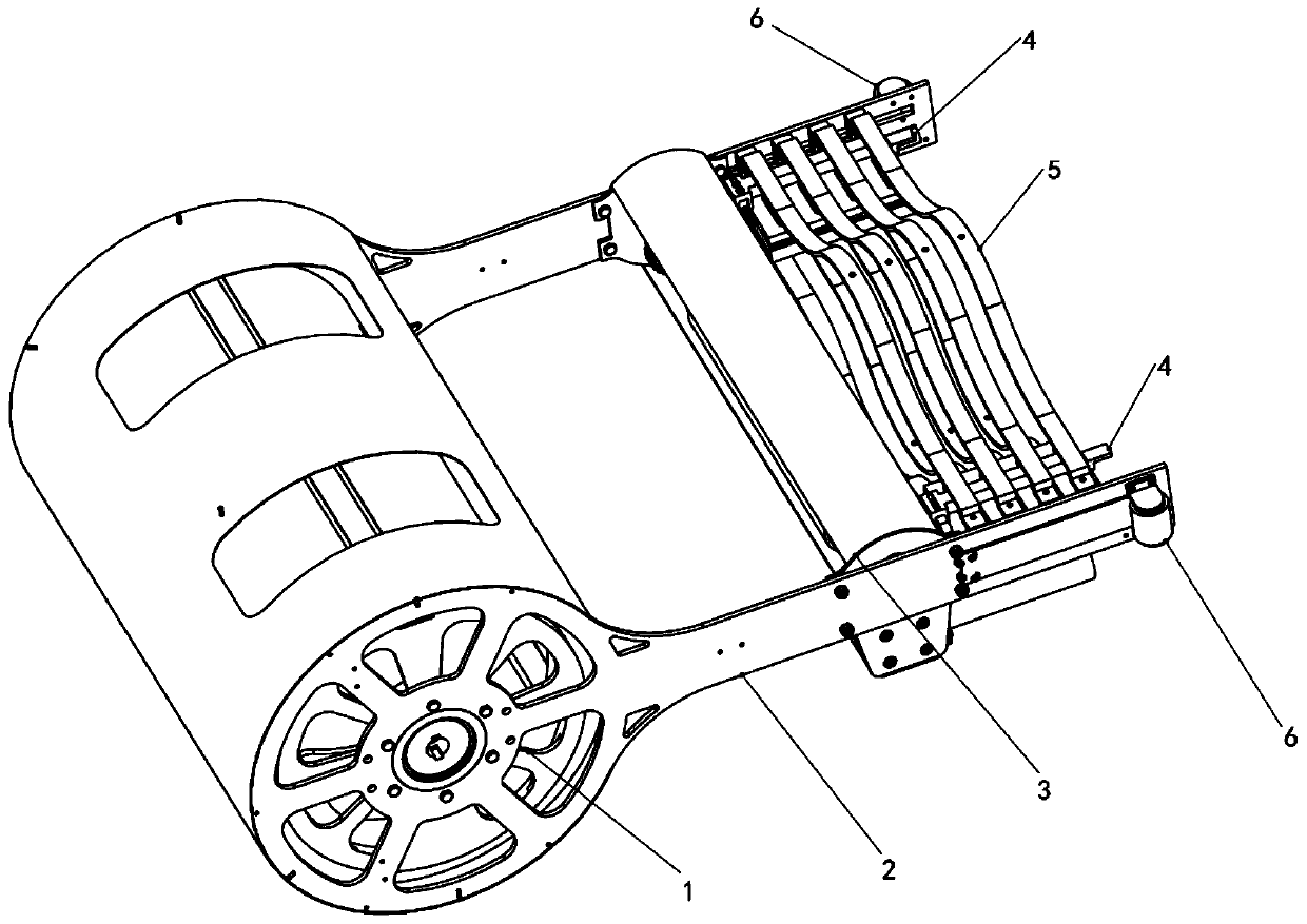 A pod-shaped support rod throwing away and expanding mechanism