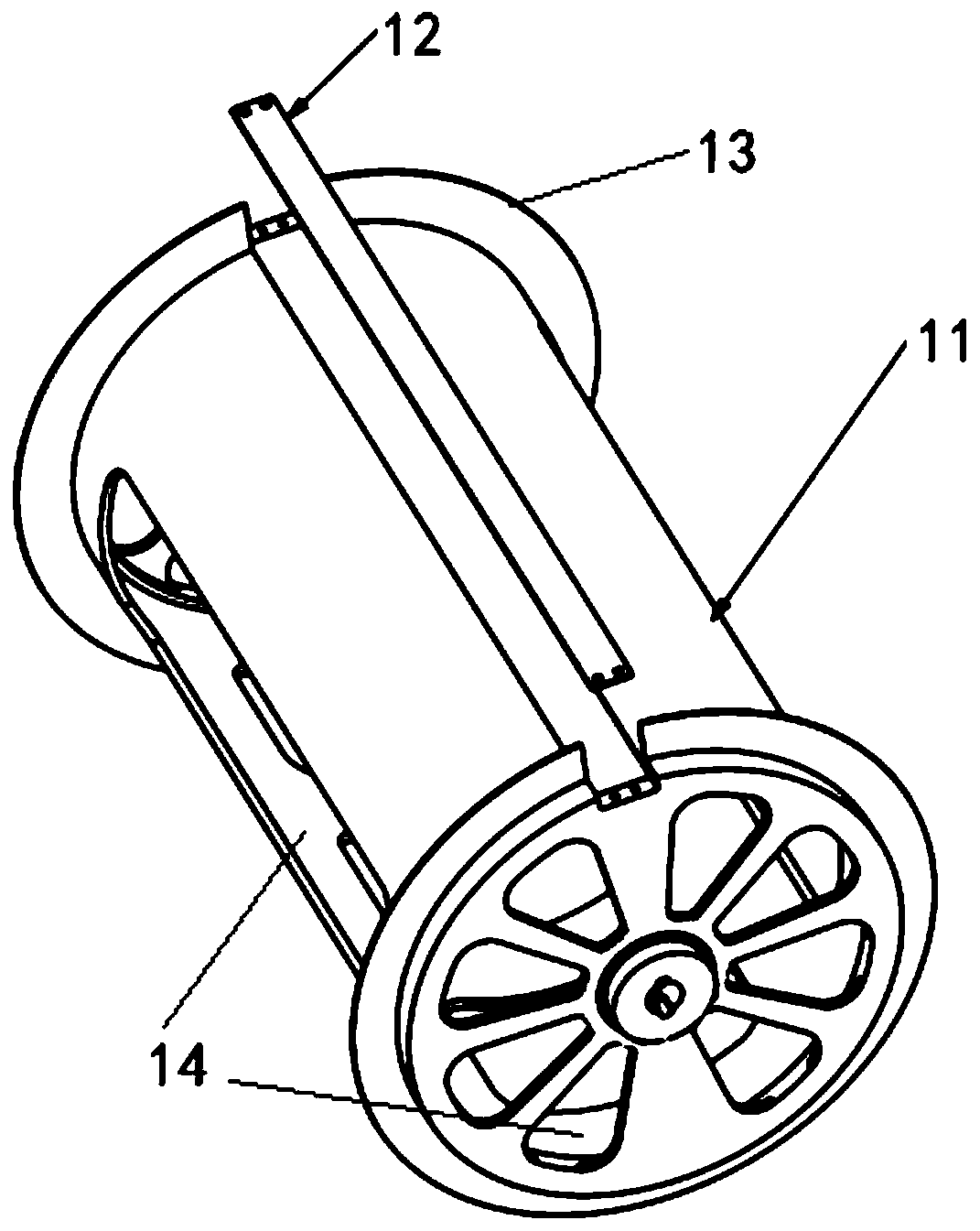 A pod-shaped support rod throwing away and expanding mechanism