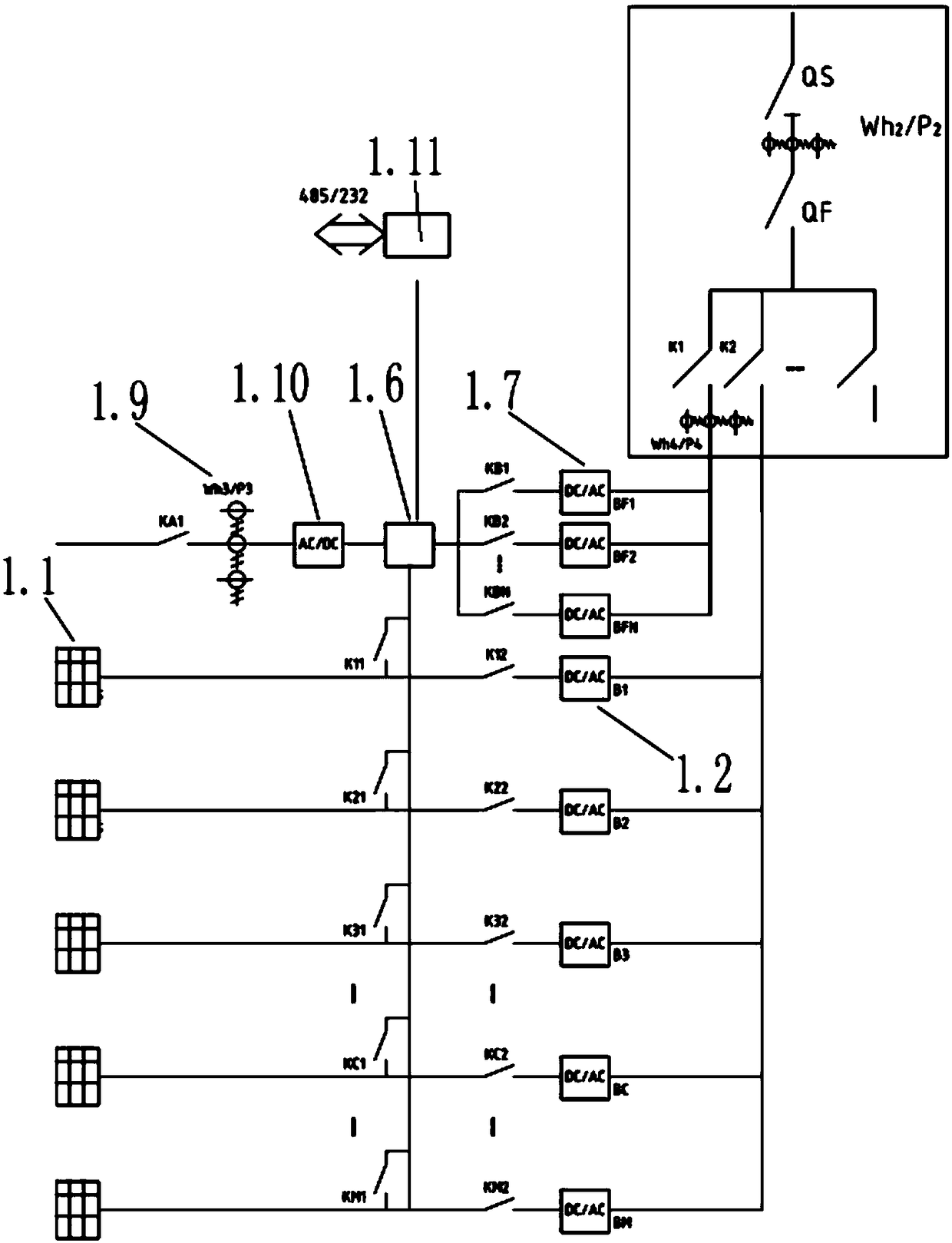 Roof solar grid-connected power station with energy storage battery system