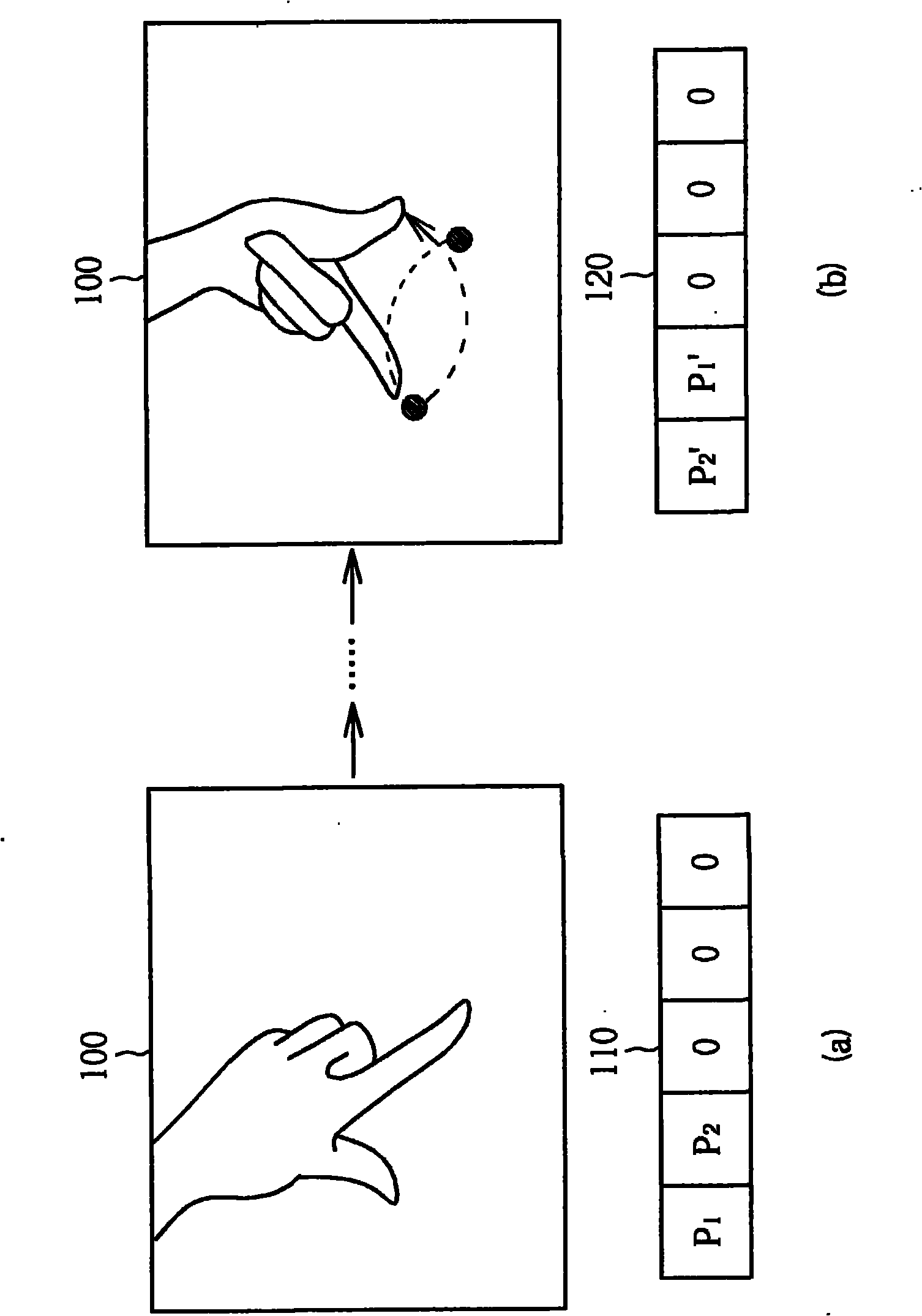 Method for tracking moving track of touch input on touch control panel and electronic device thereof