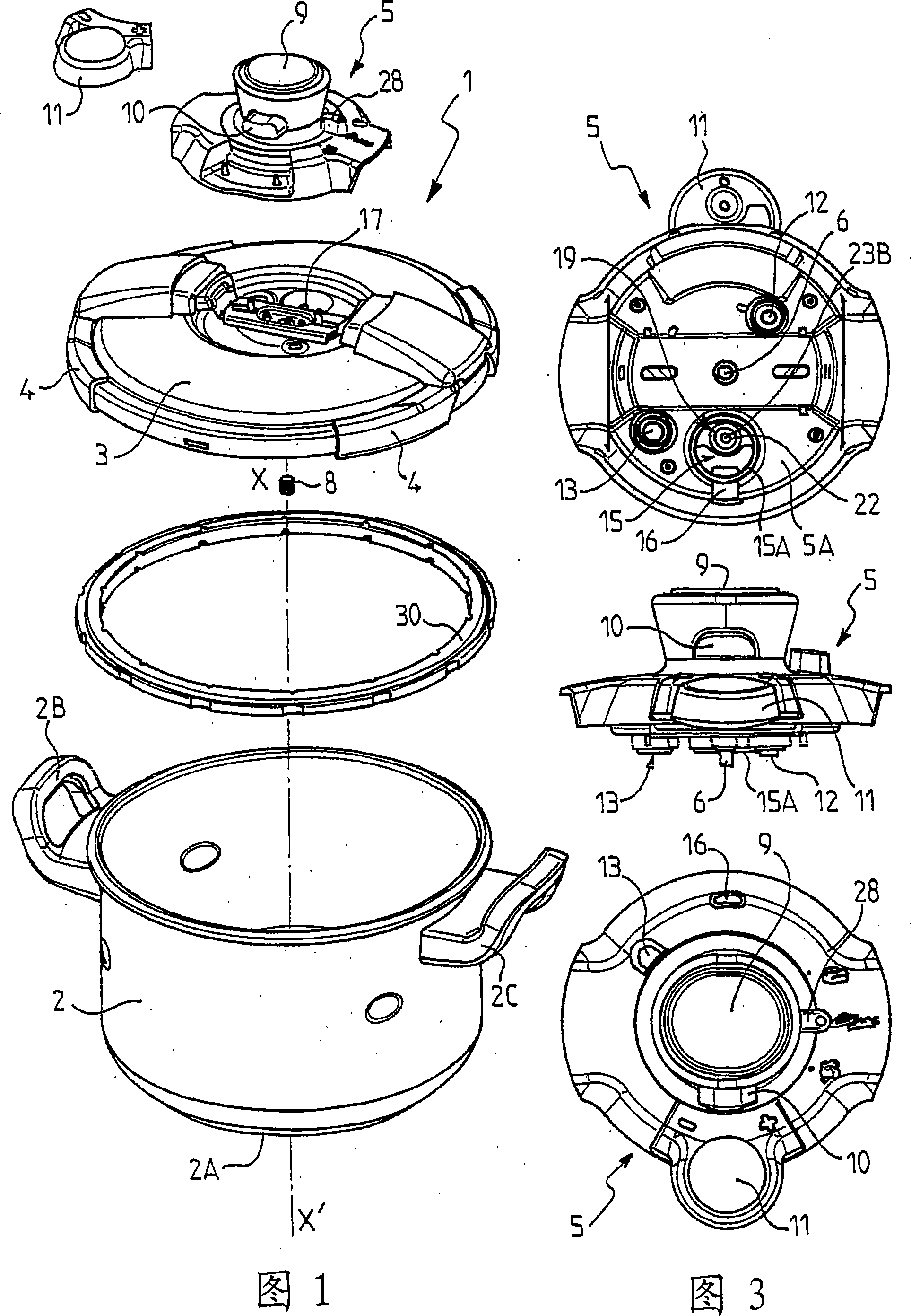 Pressure-cooking device with adjustable set-point and controlled decompression