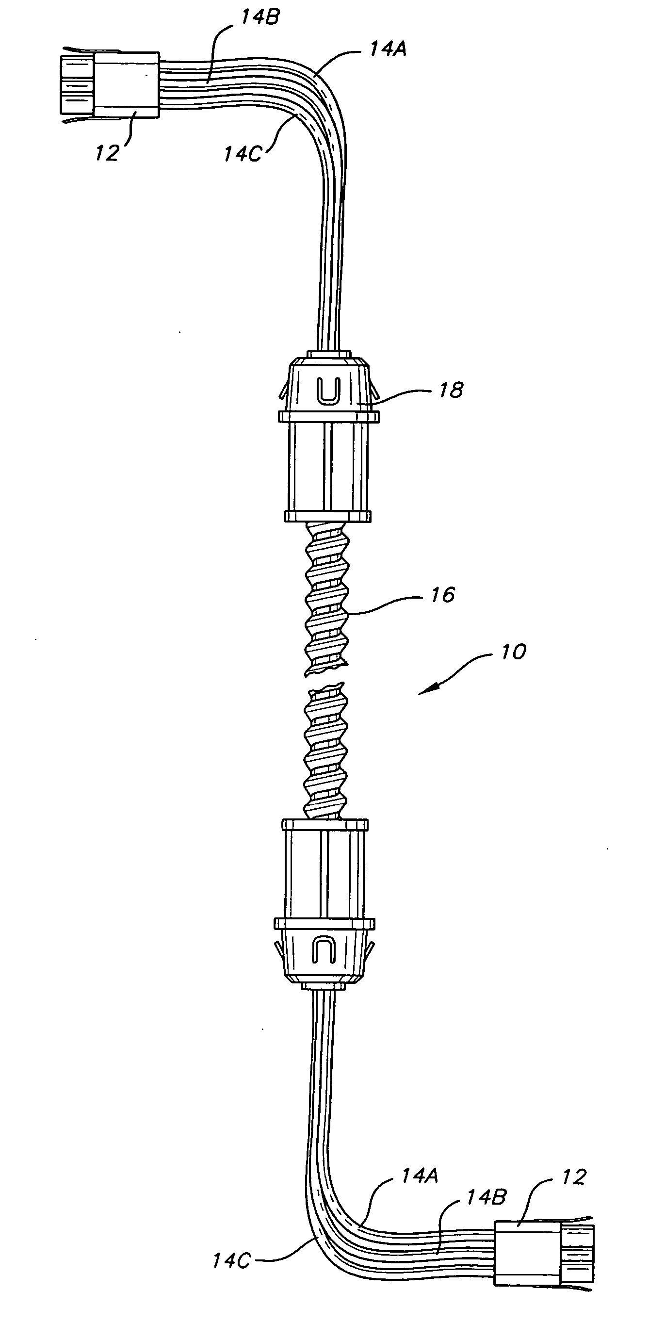 System for ensuring electrical continuity in connection between pre-wired electrical harnesses and conduits