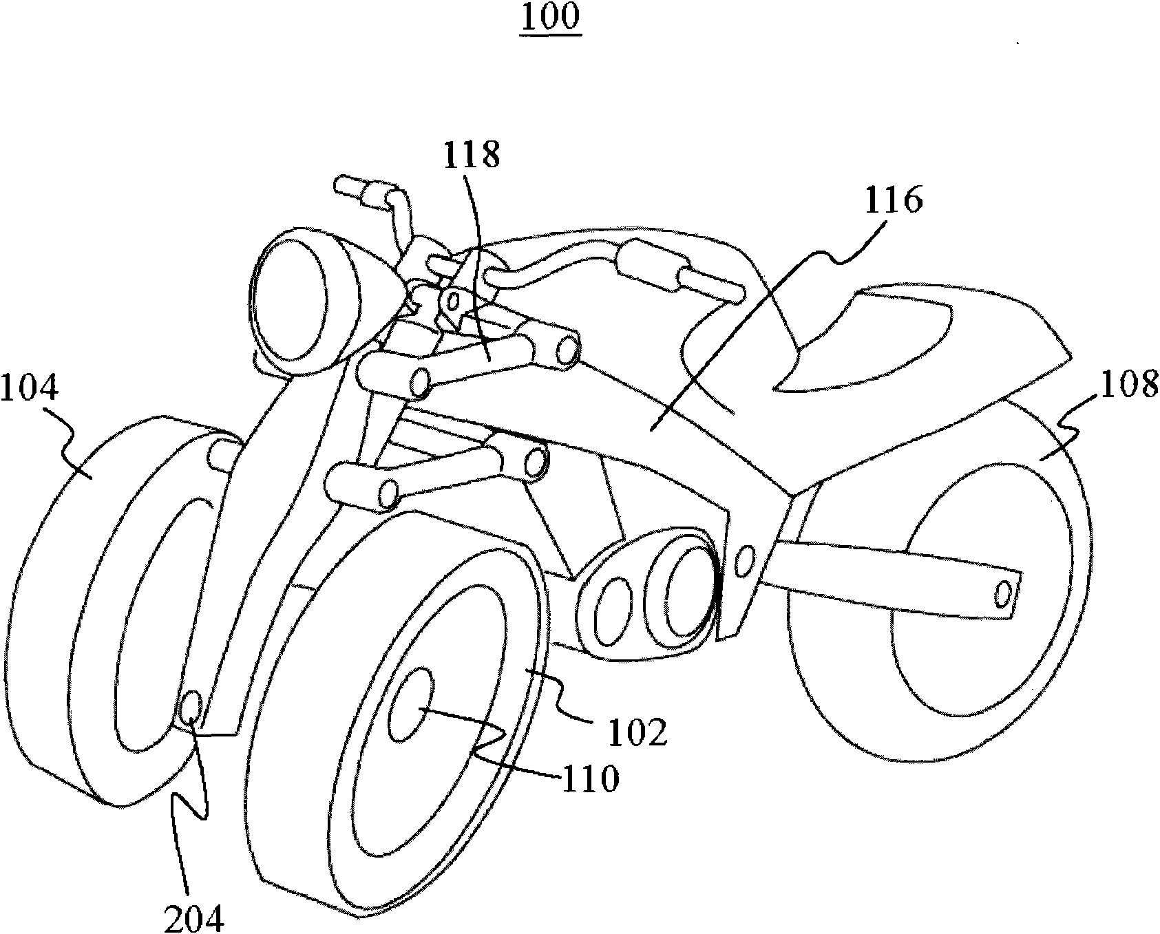Front wheel tilt-preventing front suspension and steering system for bicycles and motorcycles