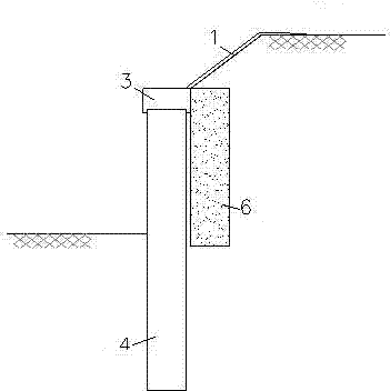 Construction technology of cantilever piling and supporting structure combined with sloping