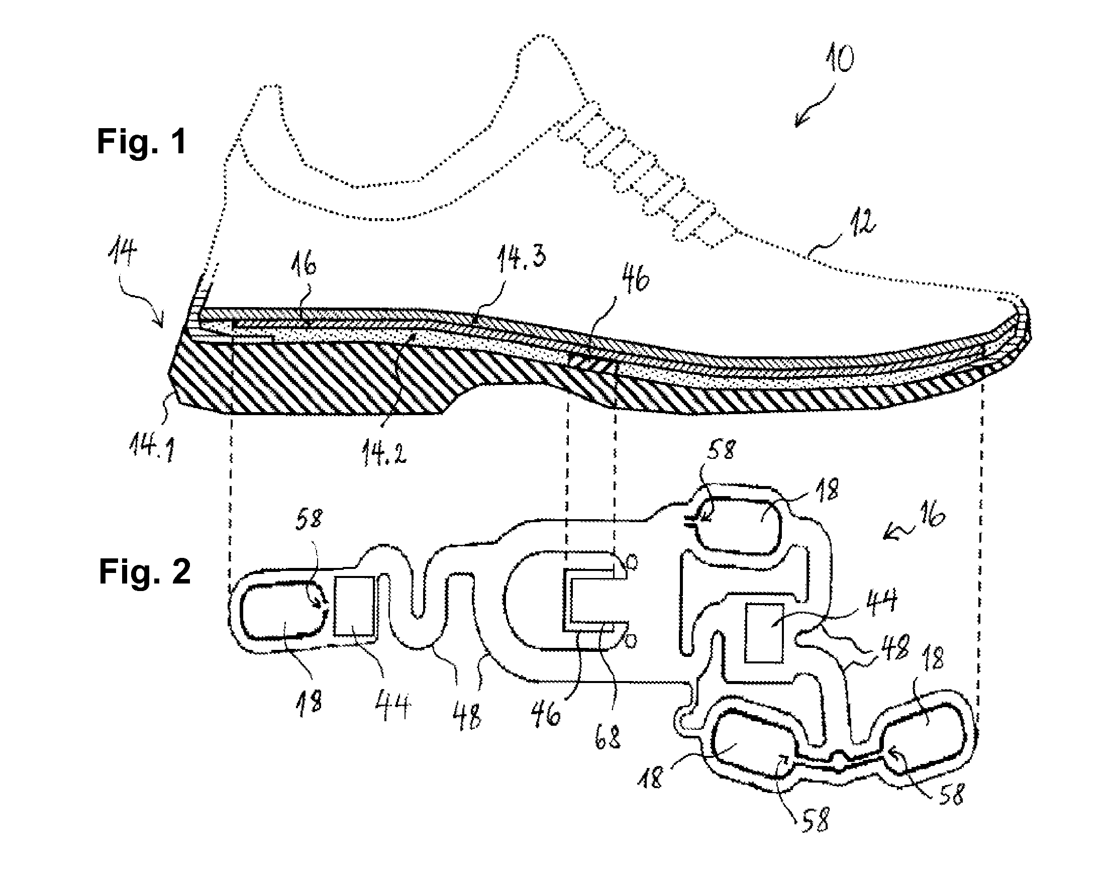 Footwear article with pressure sensor