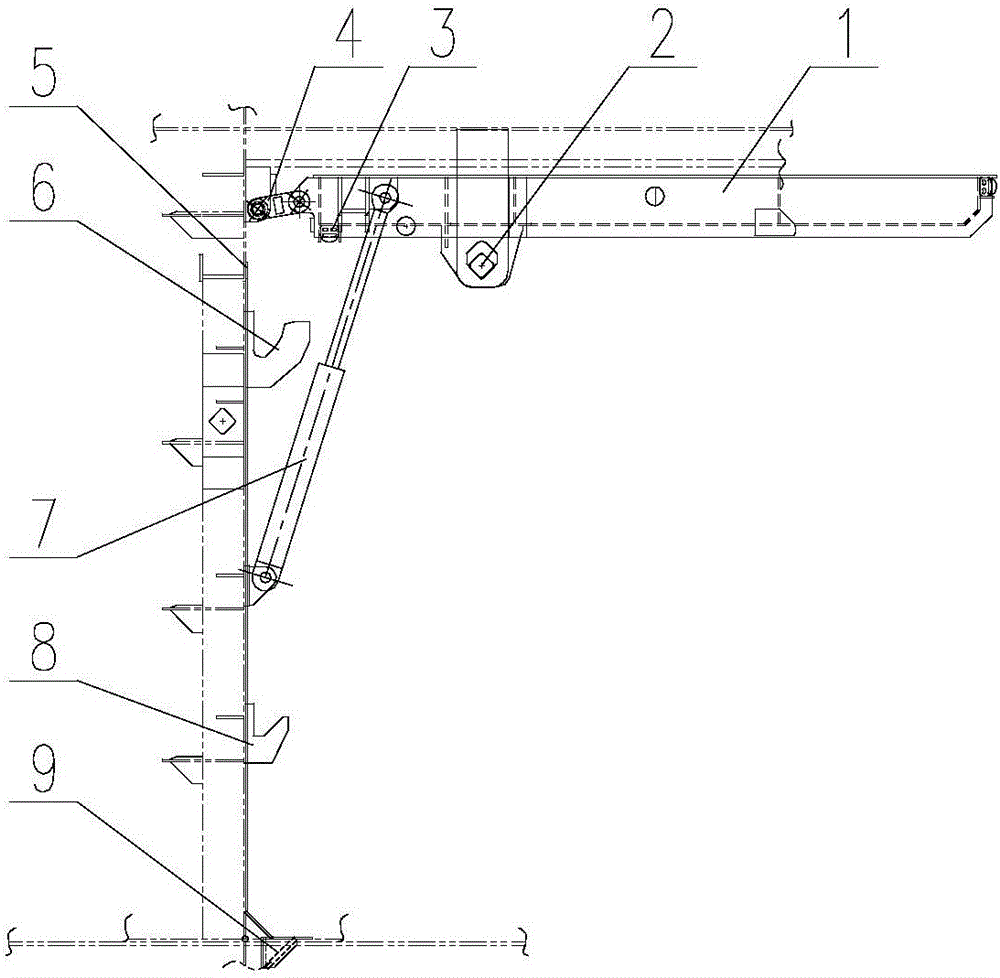 Unilaterally driven horizontal hinge type non-threshold watertight landing gate