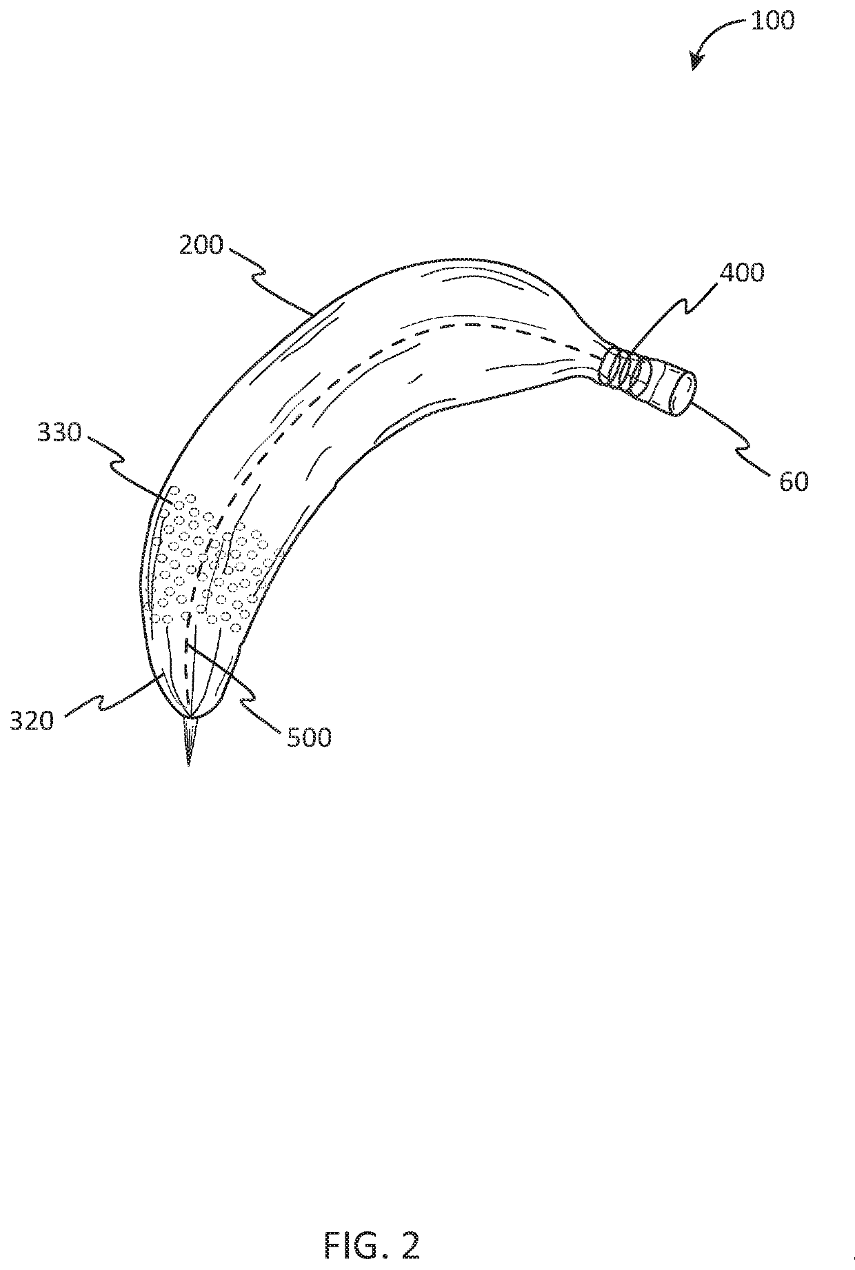 Banana shaped writing device and method