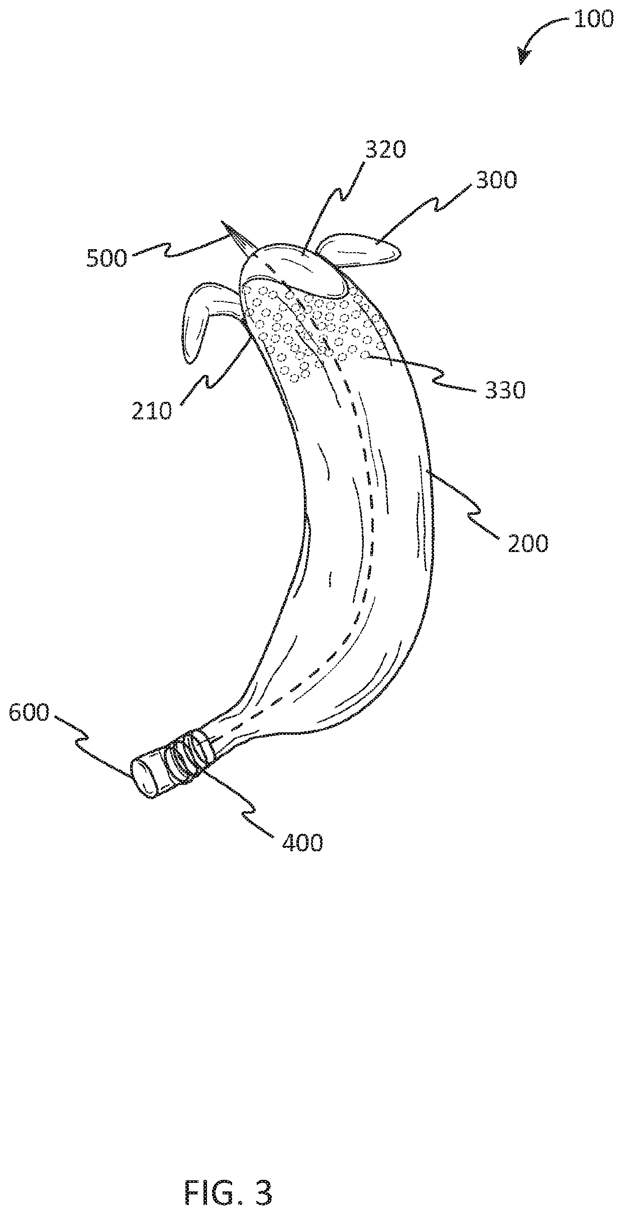 Banana shaped writing device and method