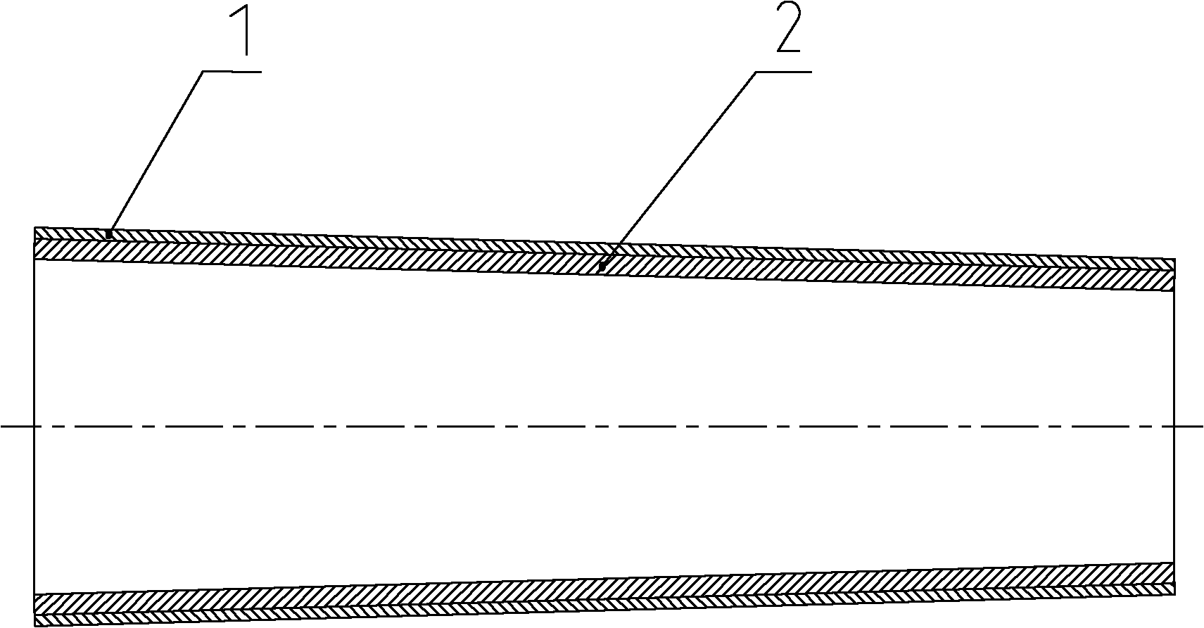 Taper pipe for concrete pumping device and manufacturing method thereof