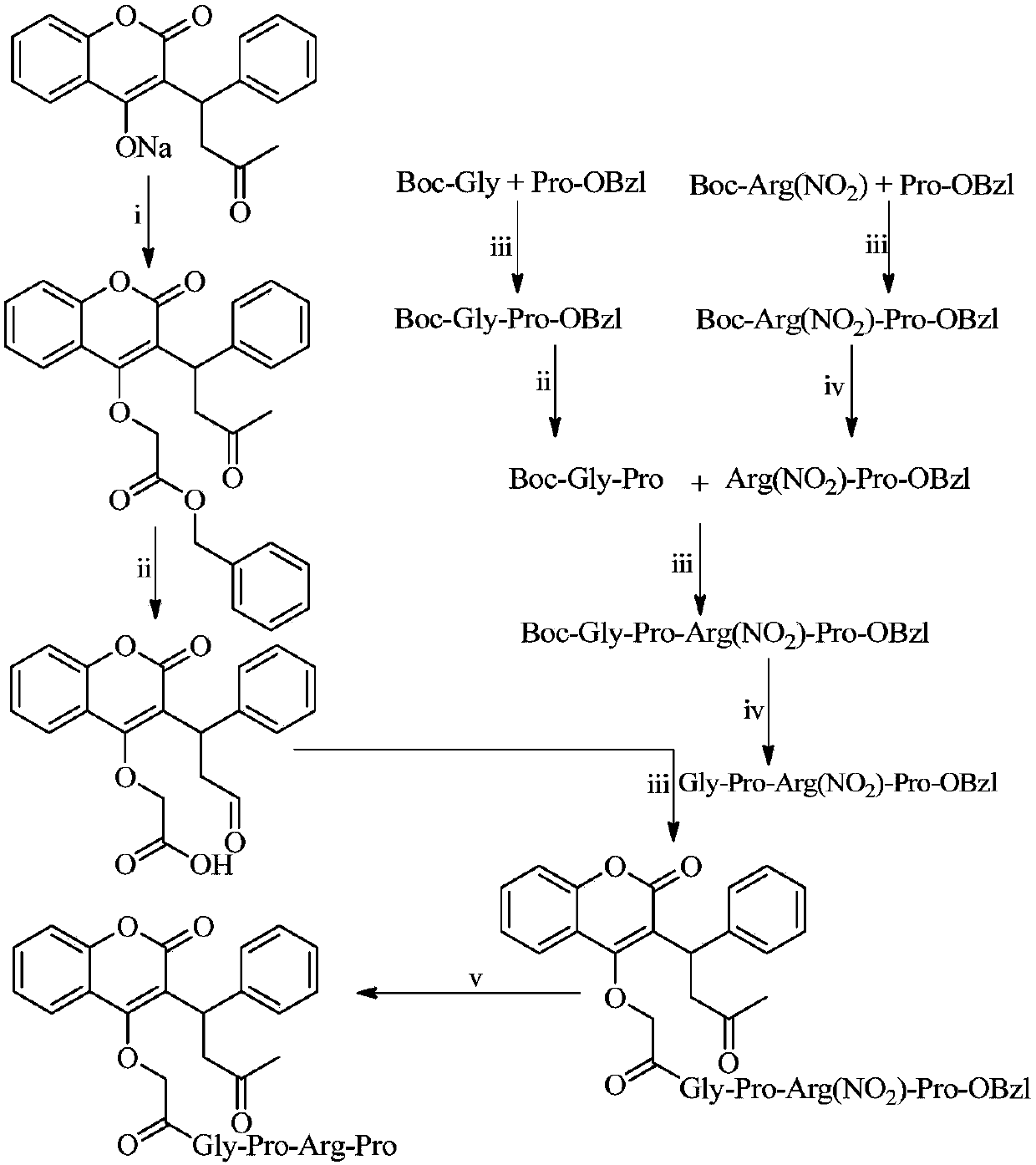 Warfarin-4-O-acetyl-GPRP and synthesis, activity and application thereof
