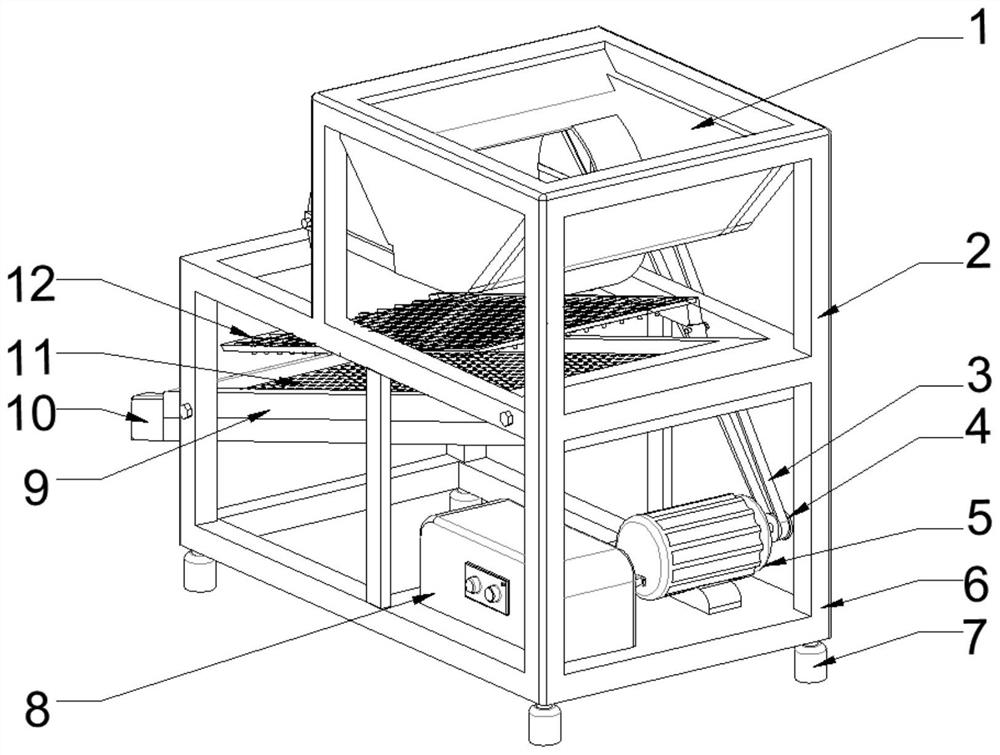 A pepper separation device capable of automatically cleaning sieve holes and its separation method