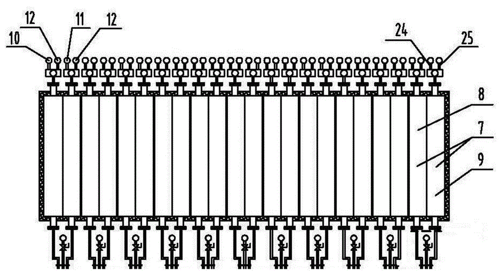 Heat storage device for transversely heating vertical coke exhaust coke oven