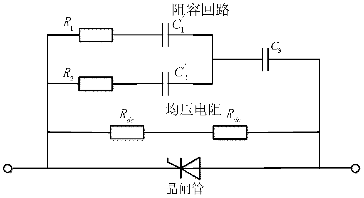 UHV DC converter valve two-port circuit