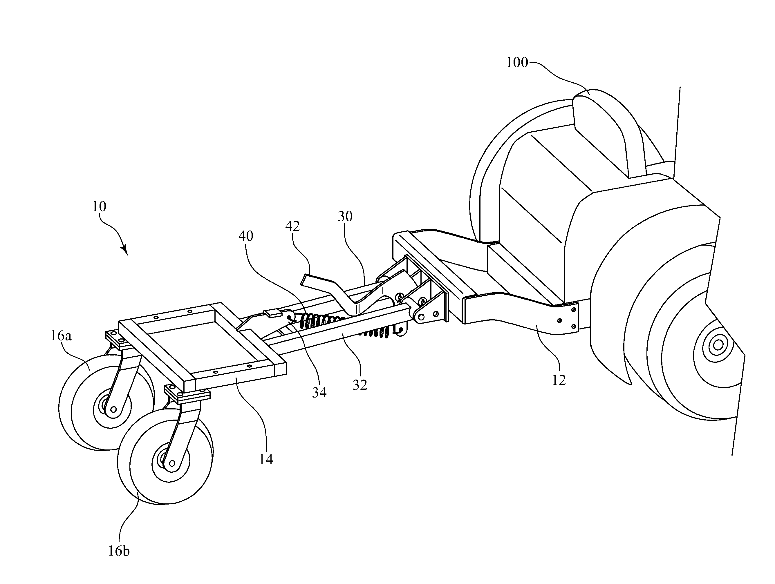 Platform assembly for a towed implement
