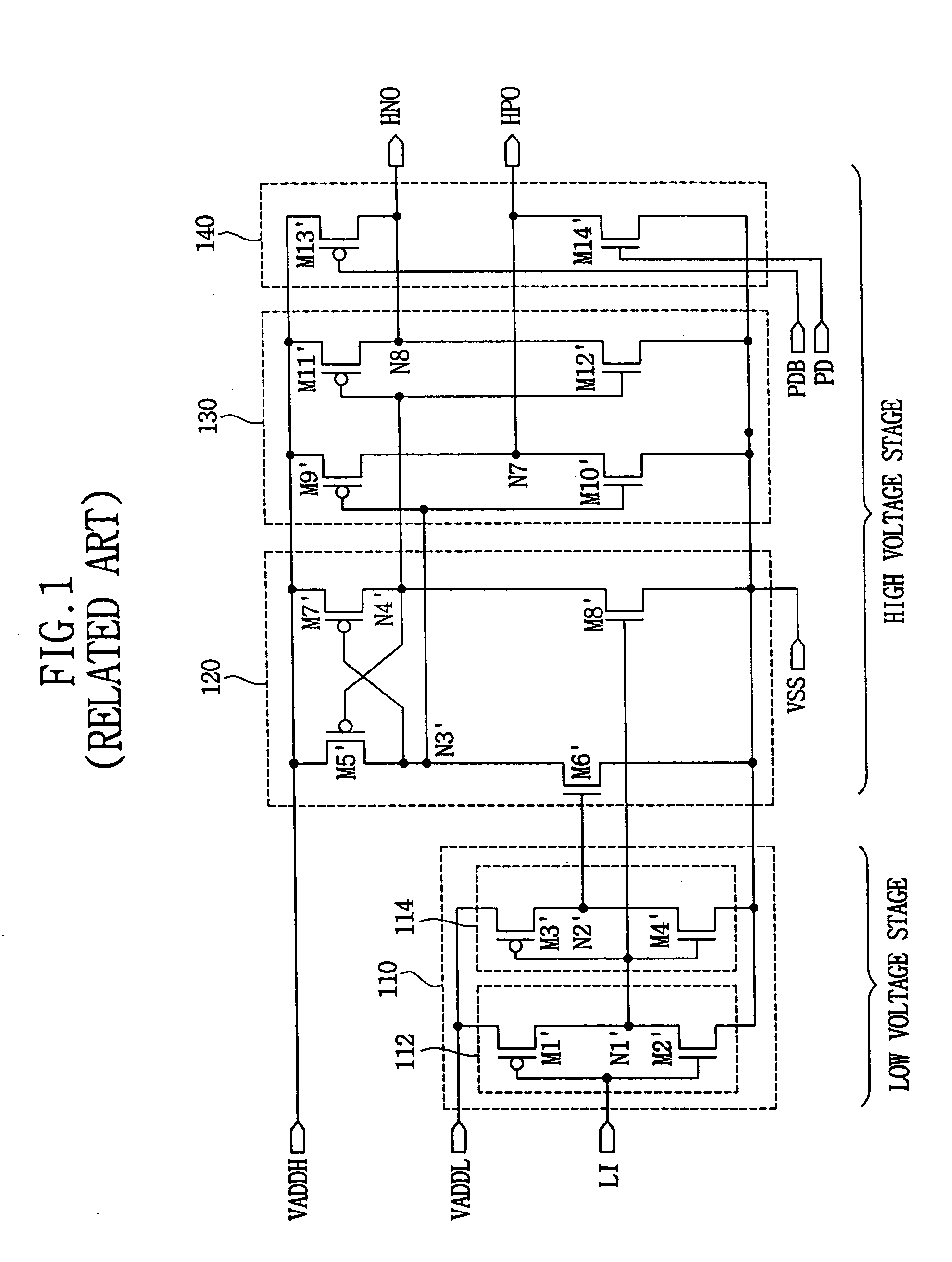 Level shifter for detecting grounded power-supply and level shifting method