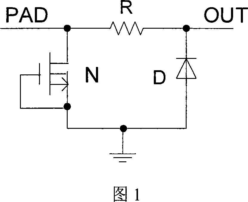 Static protection circuit suitable for radio frequency identification label chip