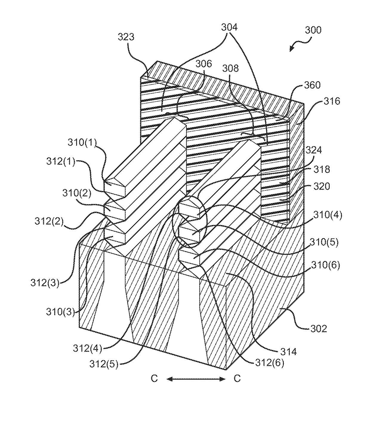 Nanowire channel structures of continuously stacked nanowires for complementary metal oxide semiconductor (CMOS) devices