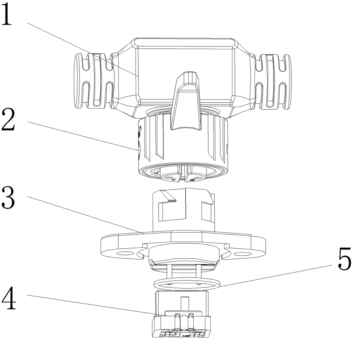 Self-locking connector and realizing method thereof