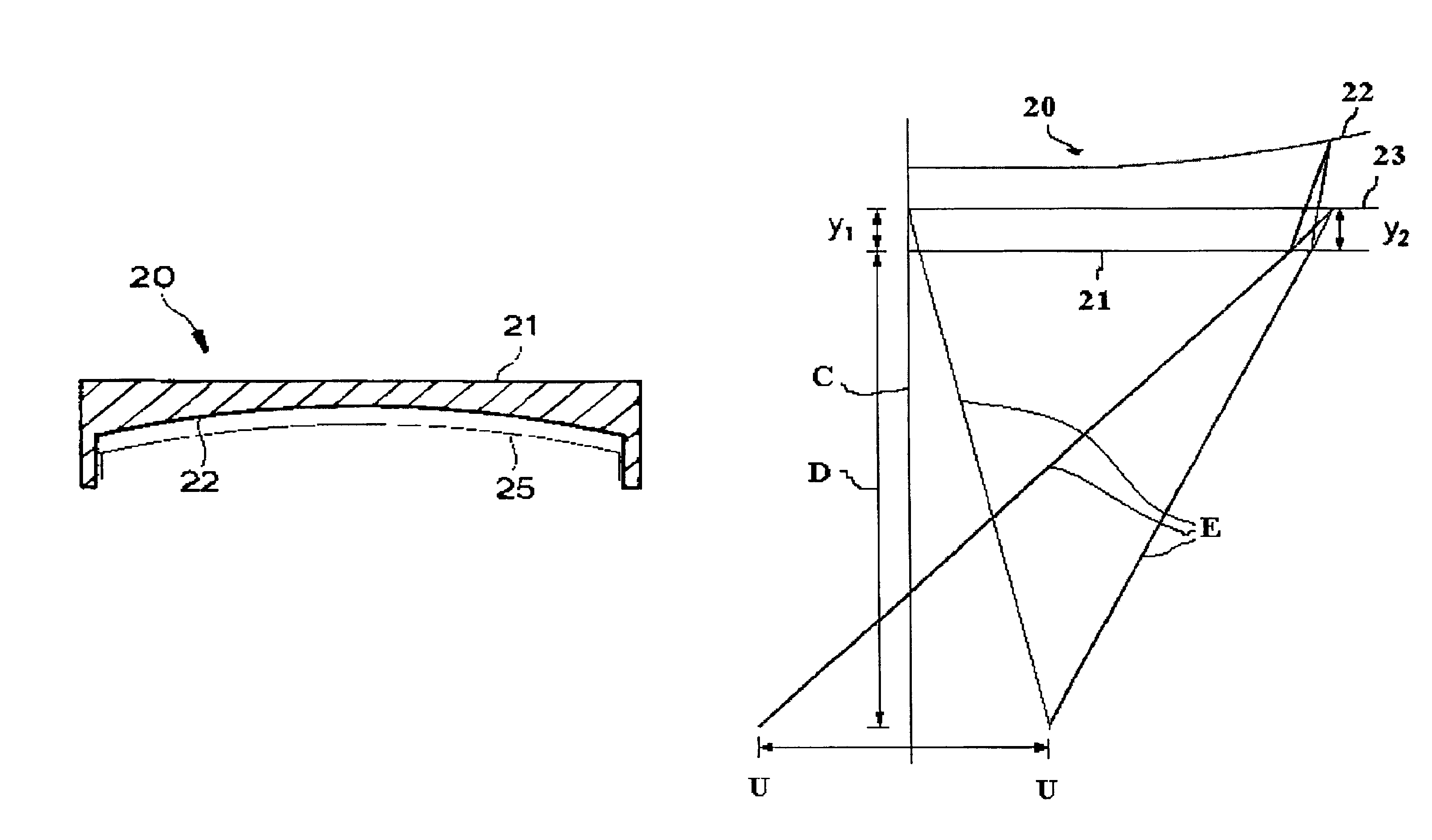 Natural view flat panel for cathode ray tube