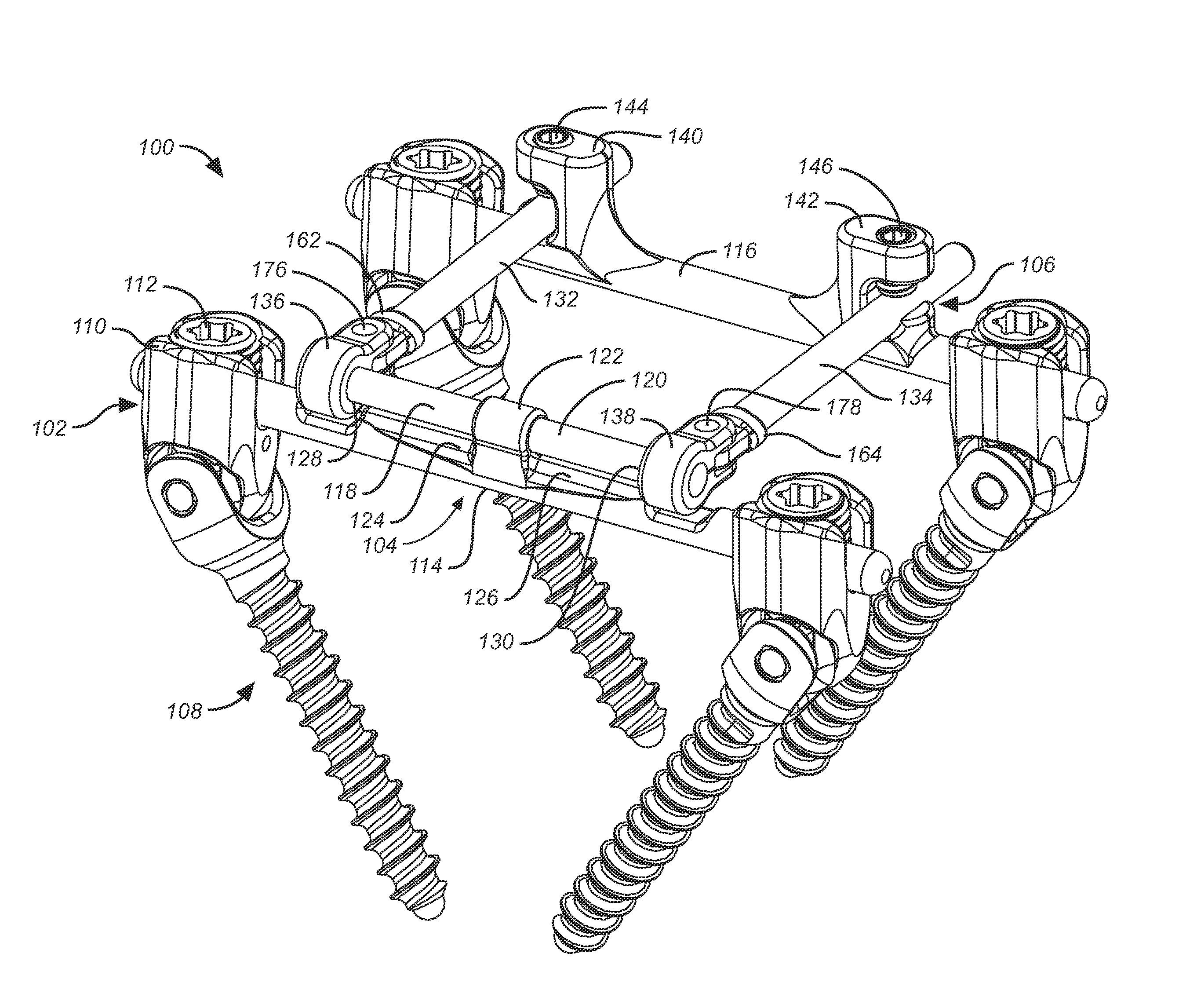 Rod capture mechanism for dynamic stabilization and motion preservation spinal implantation system and method