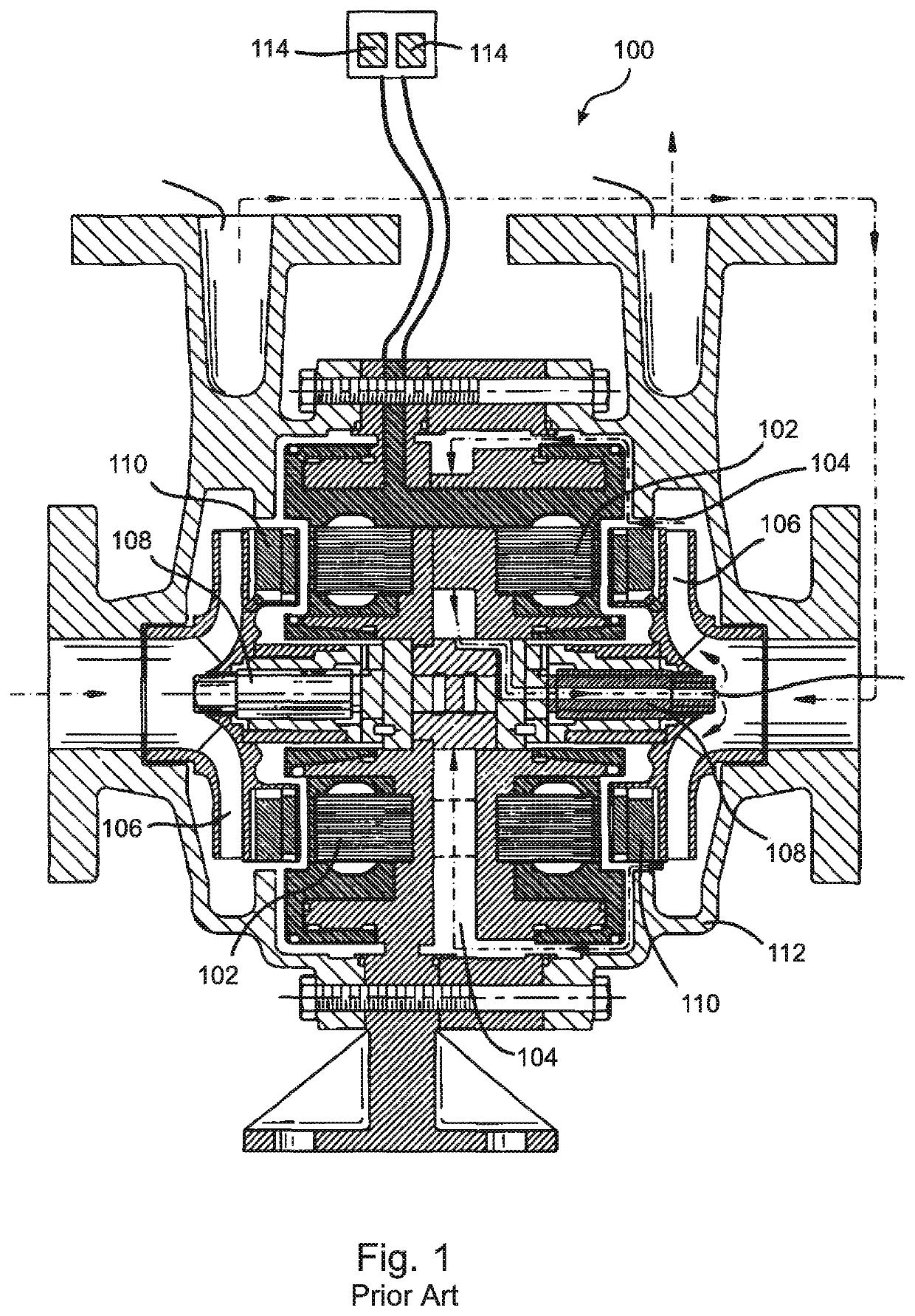 Compact, modular, pump or turbine with integral modular motor or generator and coaxial fluid flow