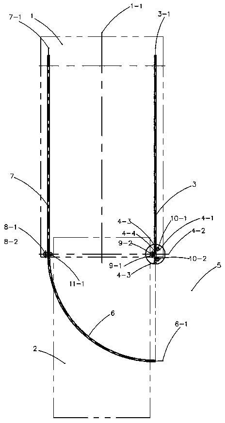 Forward leading and rotating mechanical transmission device with rigid driving on both sides