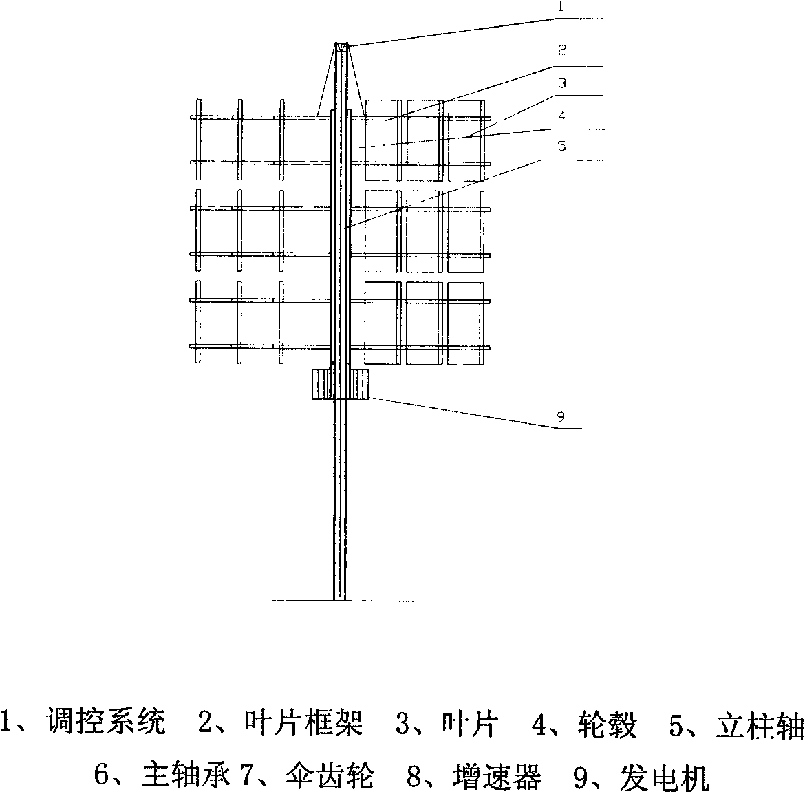 Variable-paddle type vertical axis wind turbine