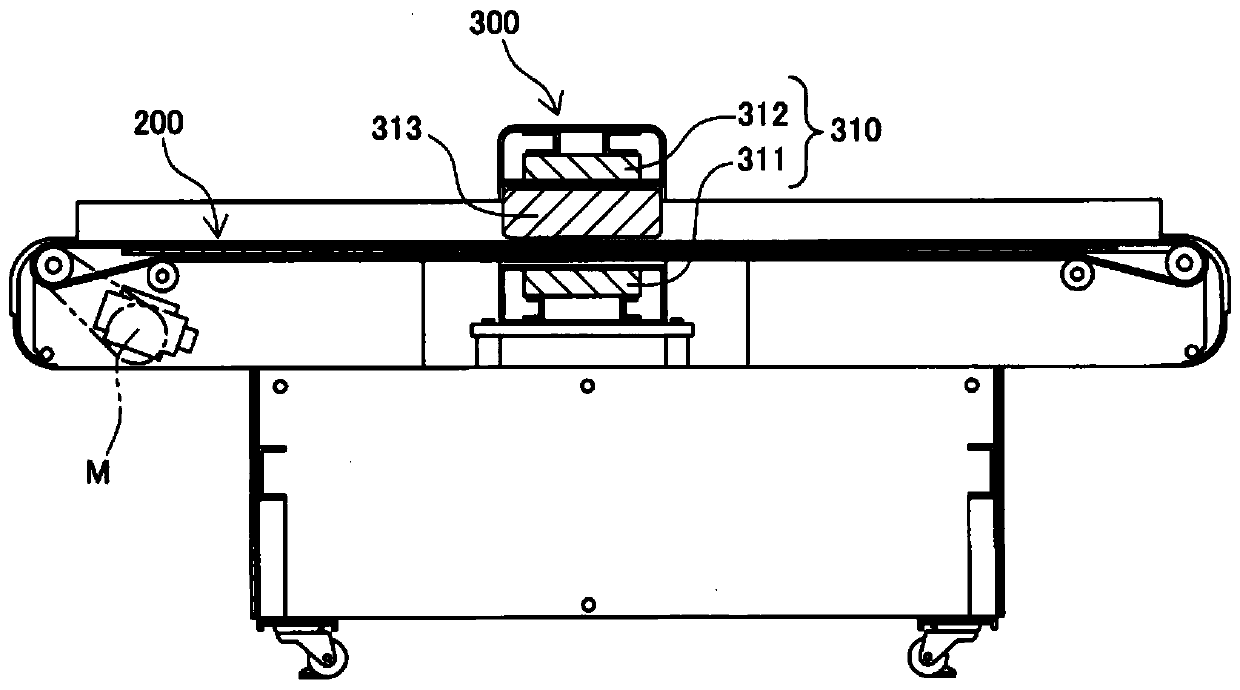 Conveyor belt type needle detector and sensitivity testing method thereof
