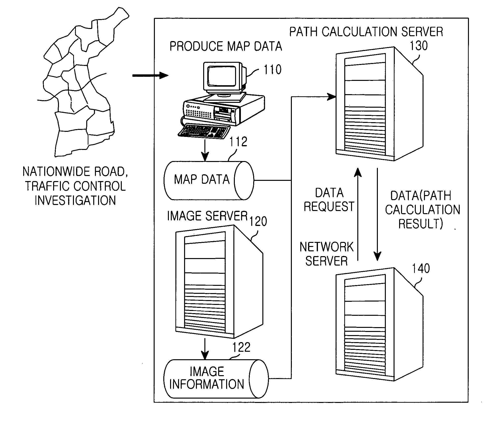 Apparatus and method for downloading and displaying images relating to global positioning information in a navigation system